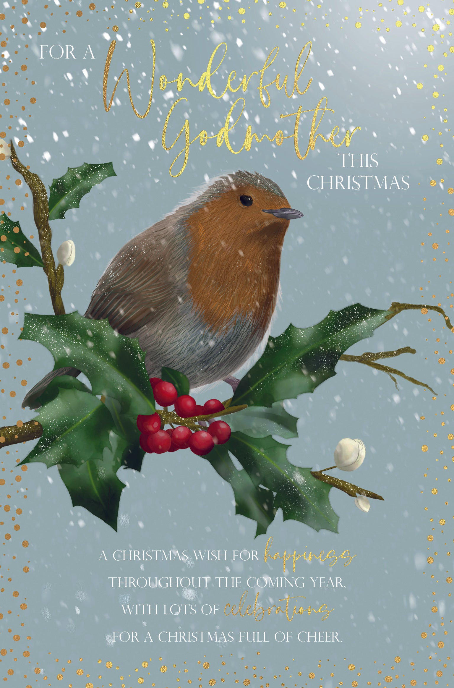 Godmother Christmas Card - Robin Red Breast