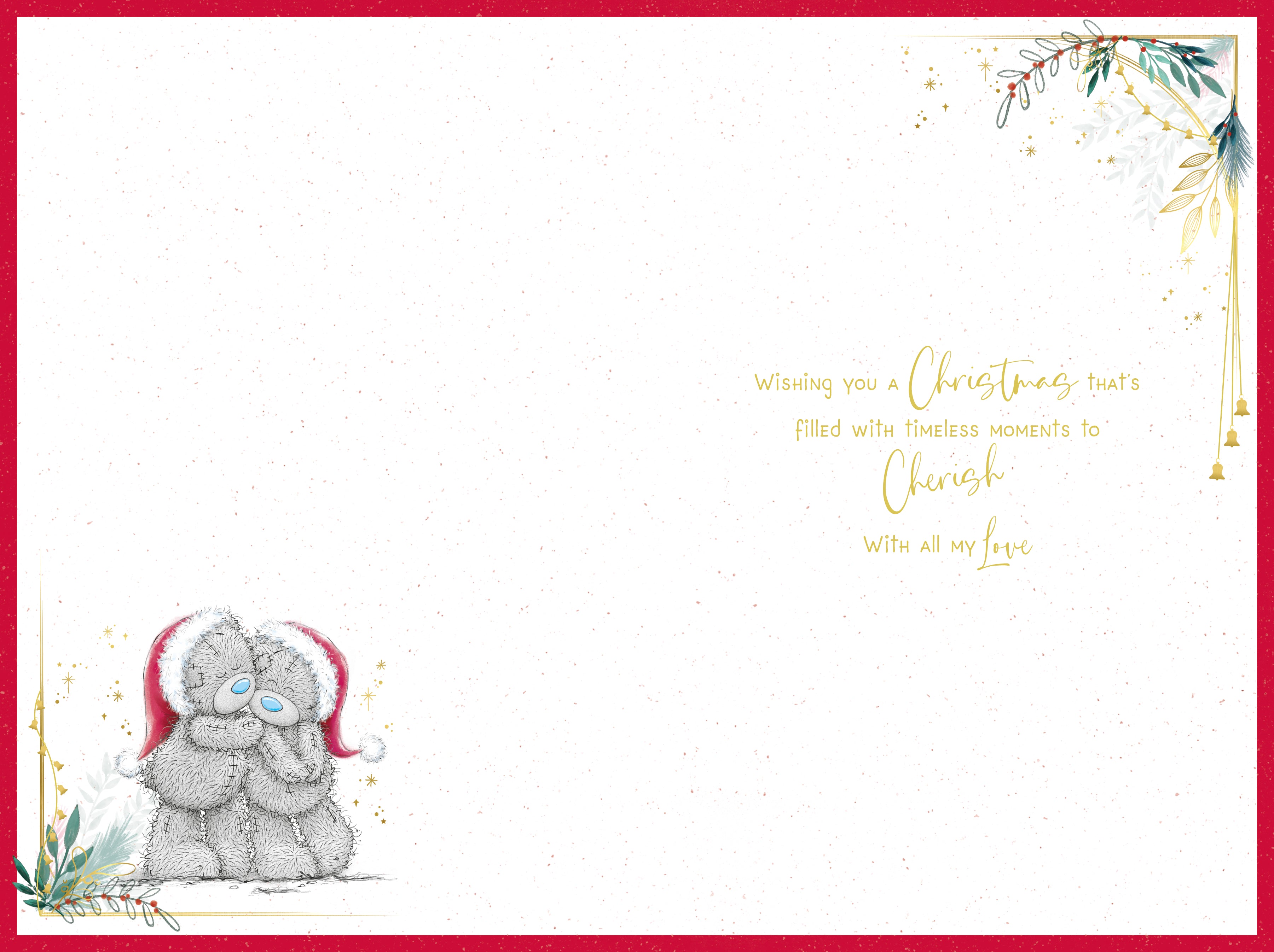 Fiancee Christmas Card - Bears With Gifts