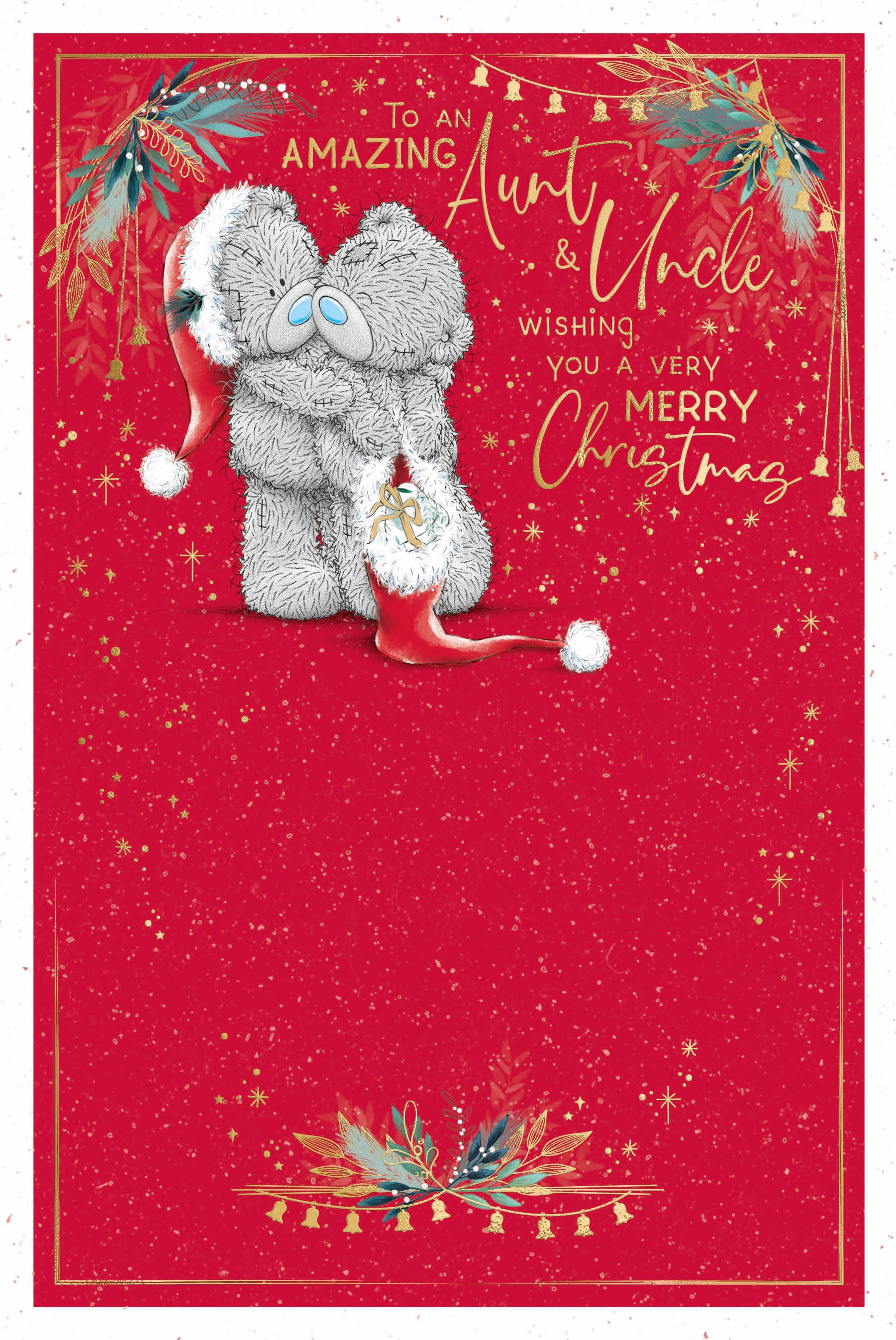 Aunt And Uncle Christmas Card - Bears Hugging With