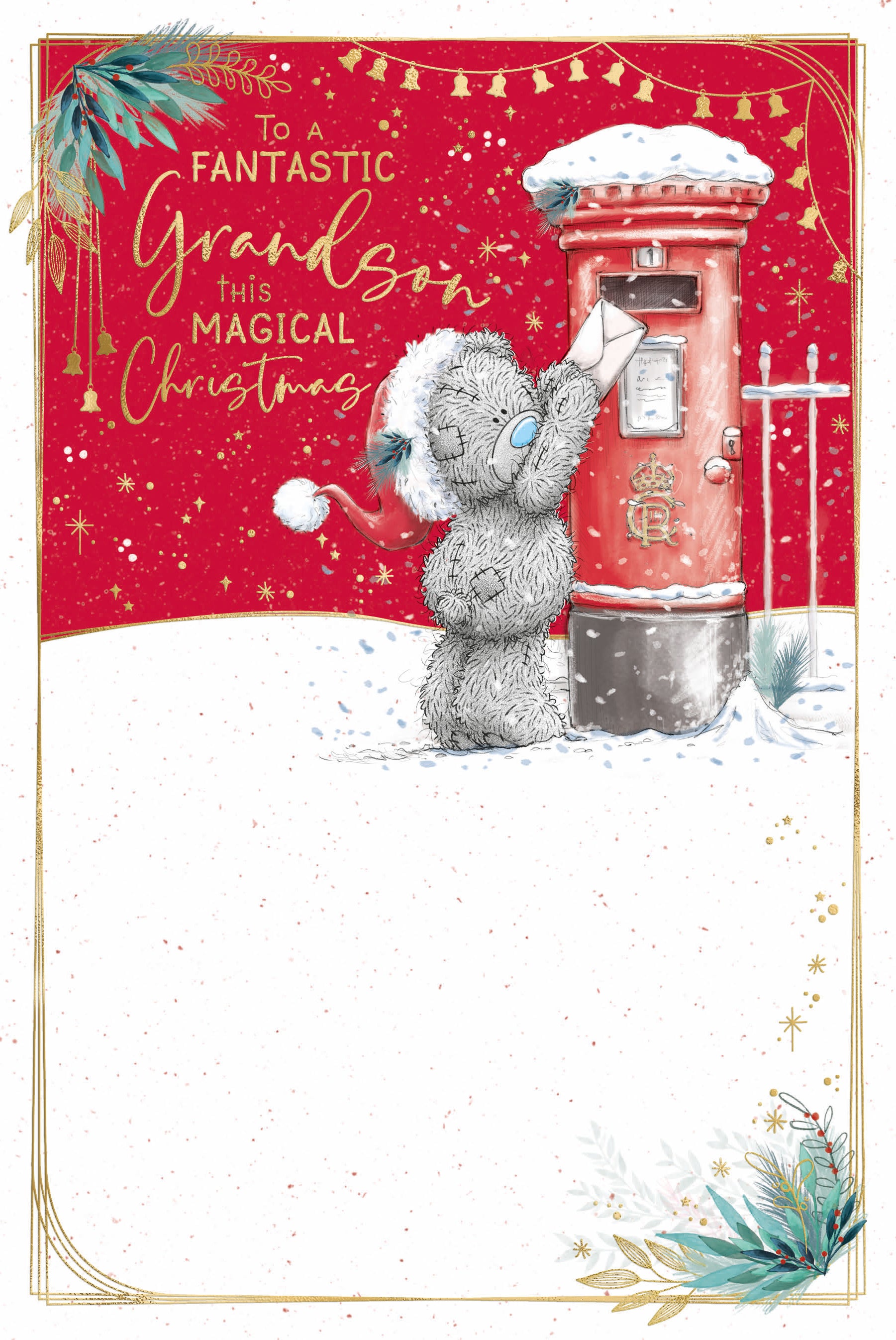 Grandson Christmas Card - Bear Posting Card