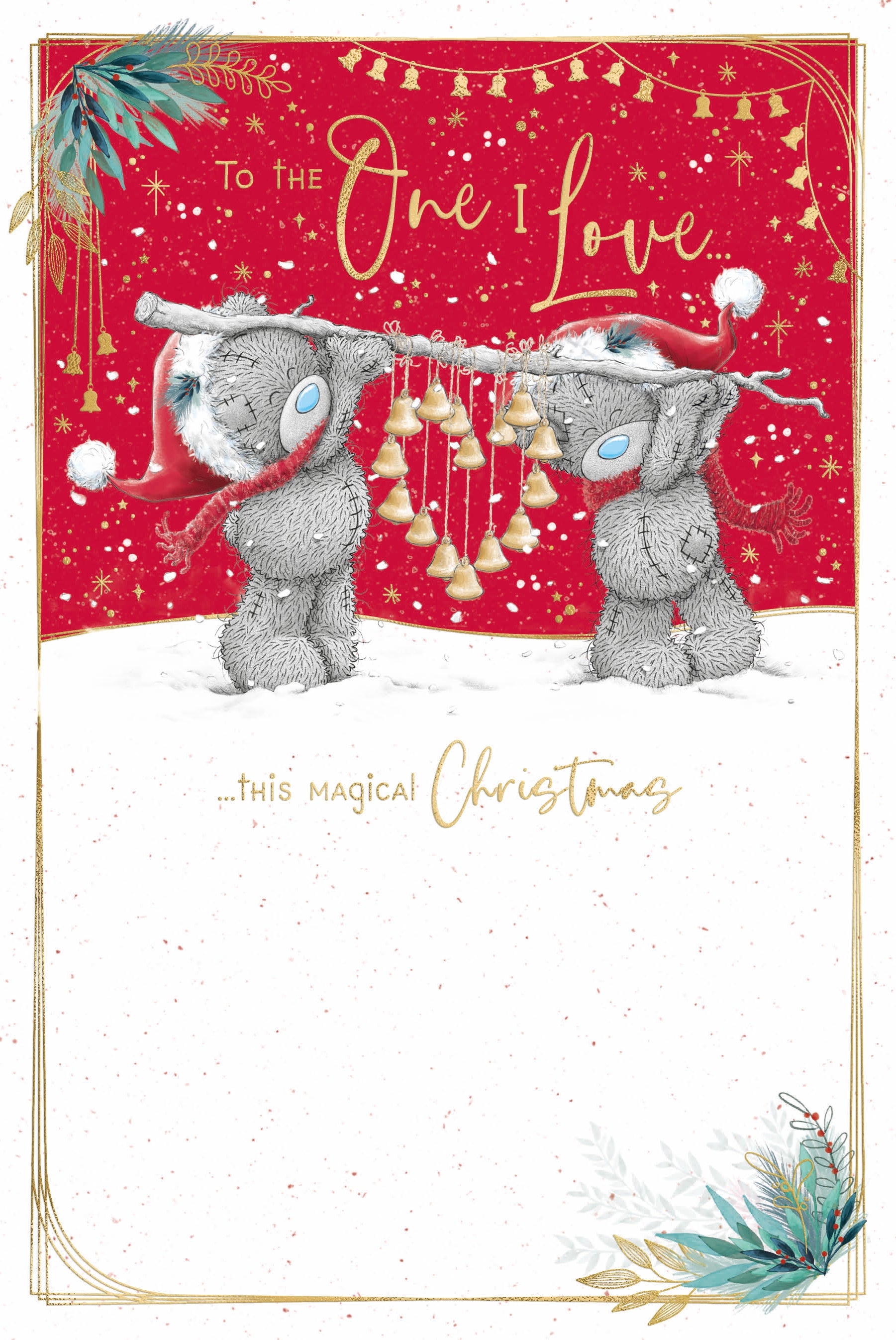 One I Love Me to You Bear Christmas Card - Bells In Heart