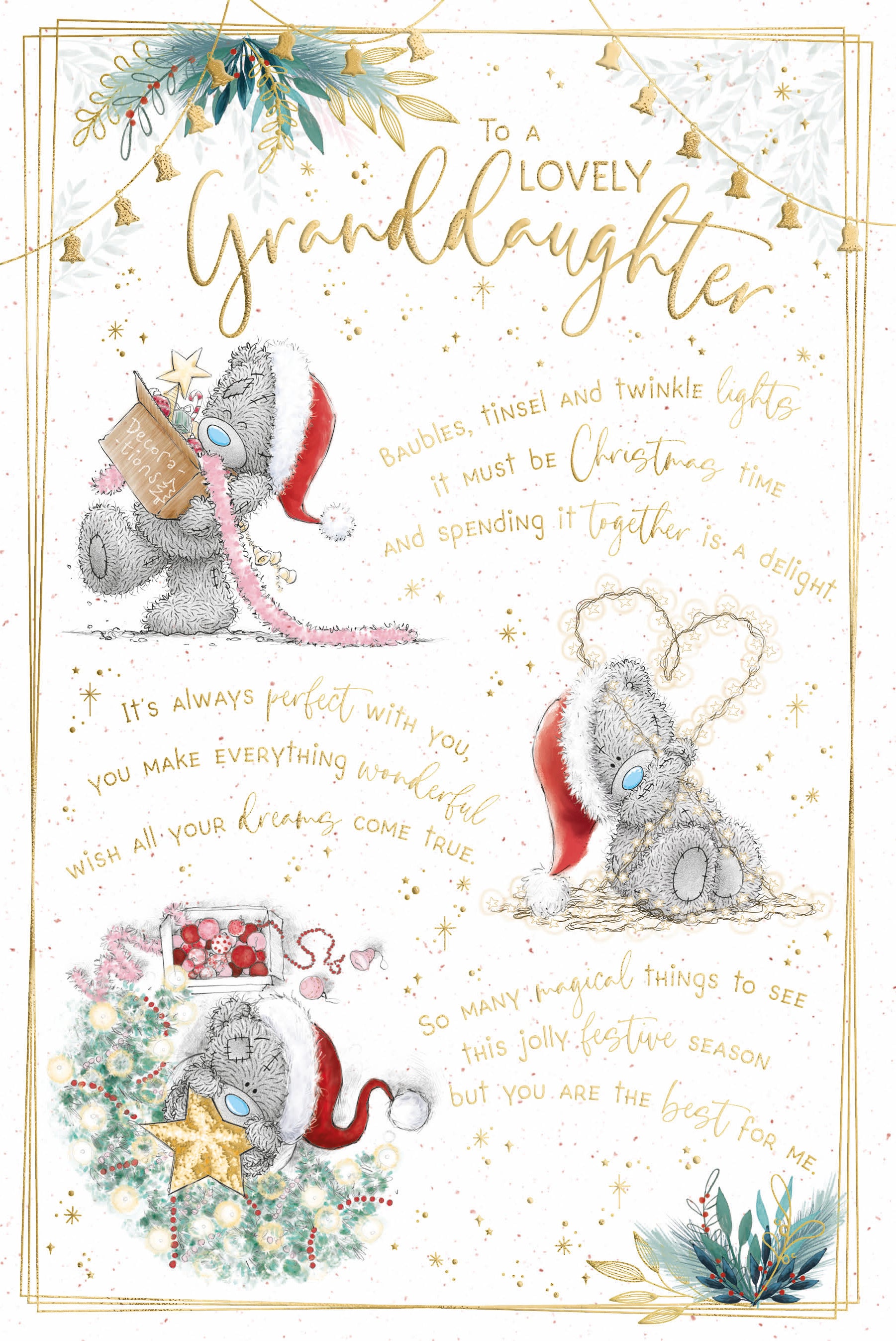 Granddaughter Christmas Card - Bear With