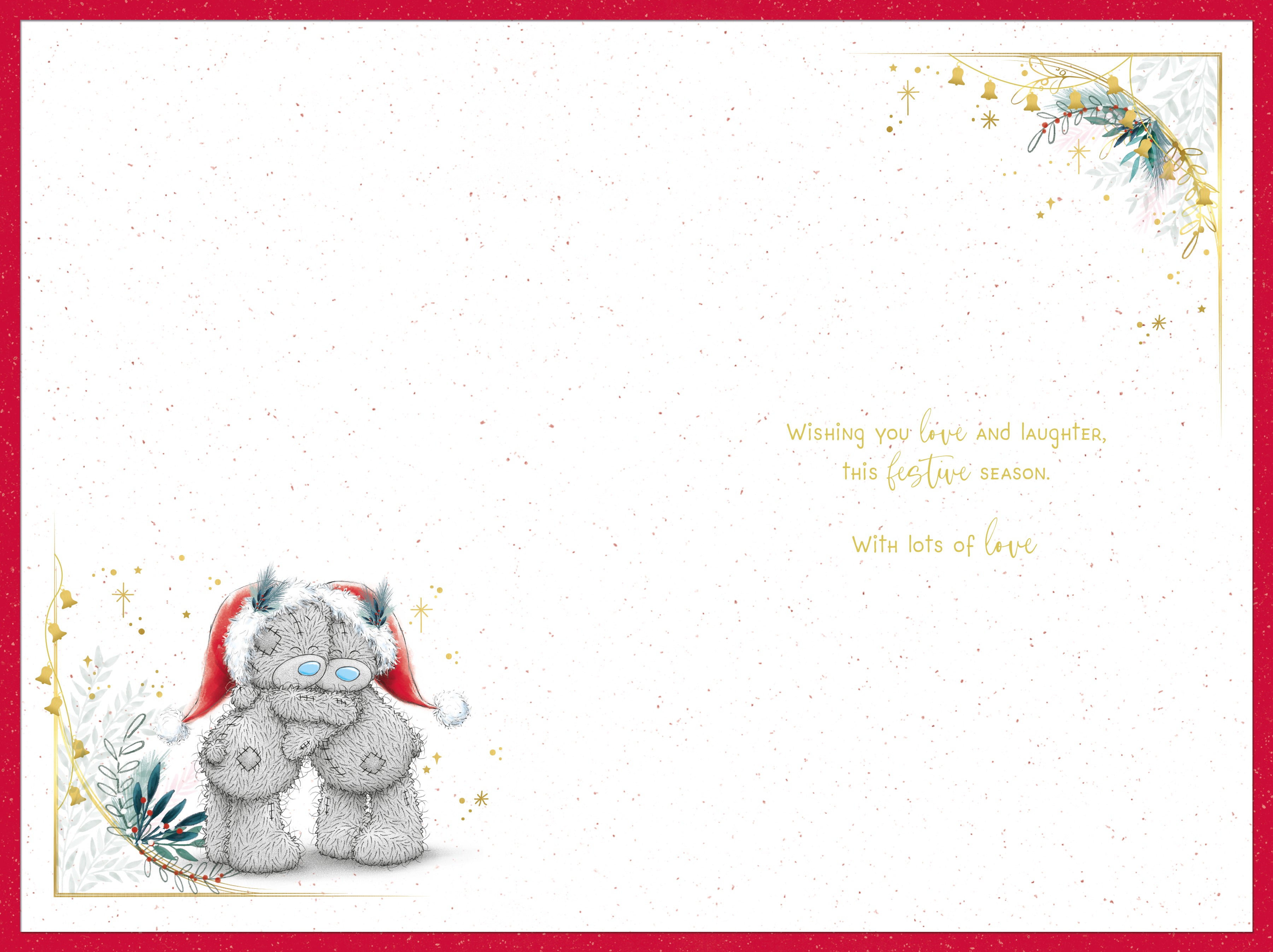 Daughter & Son-in-law Christmas Card - Bears Hiding Gifts Behind Backs