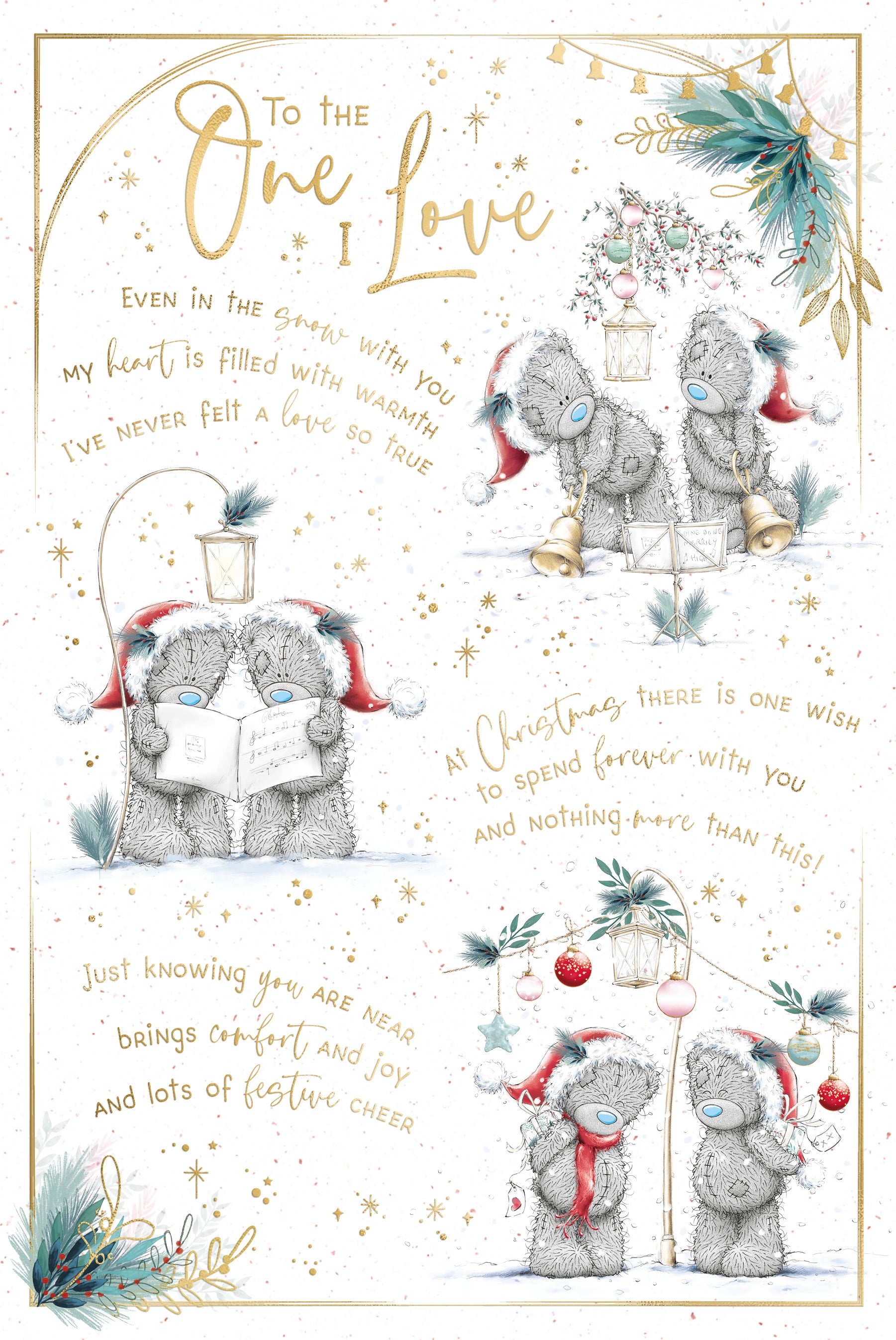 One I Love Verse Me to You Bear Christmas Card - Ringing Bells And