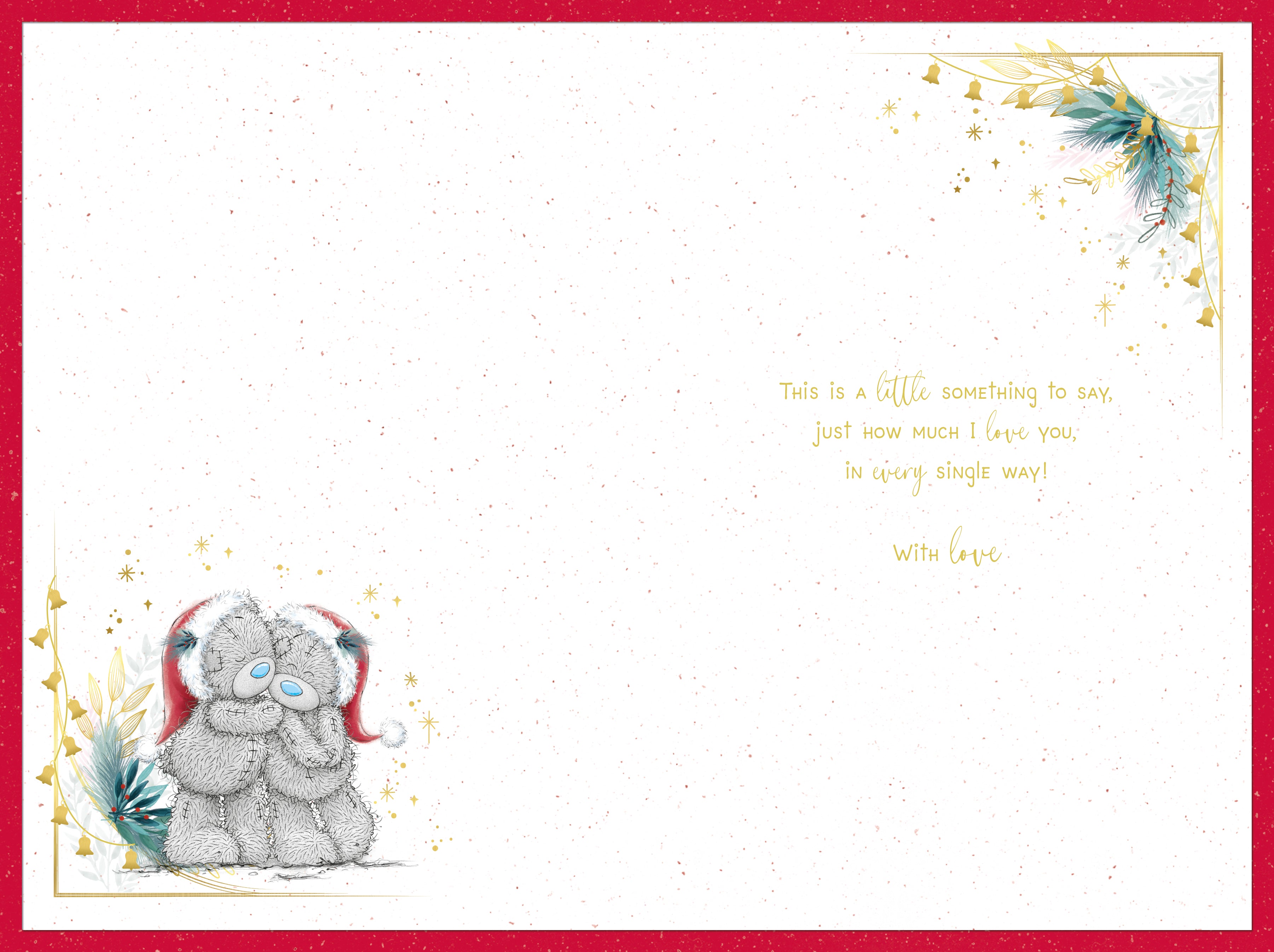 One I Love Verse Me to You Bear Christmas Card - Ringing Bells And