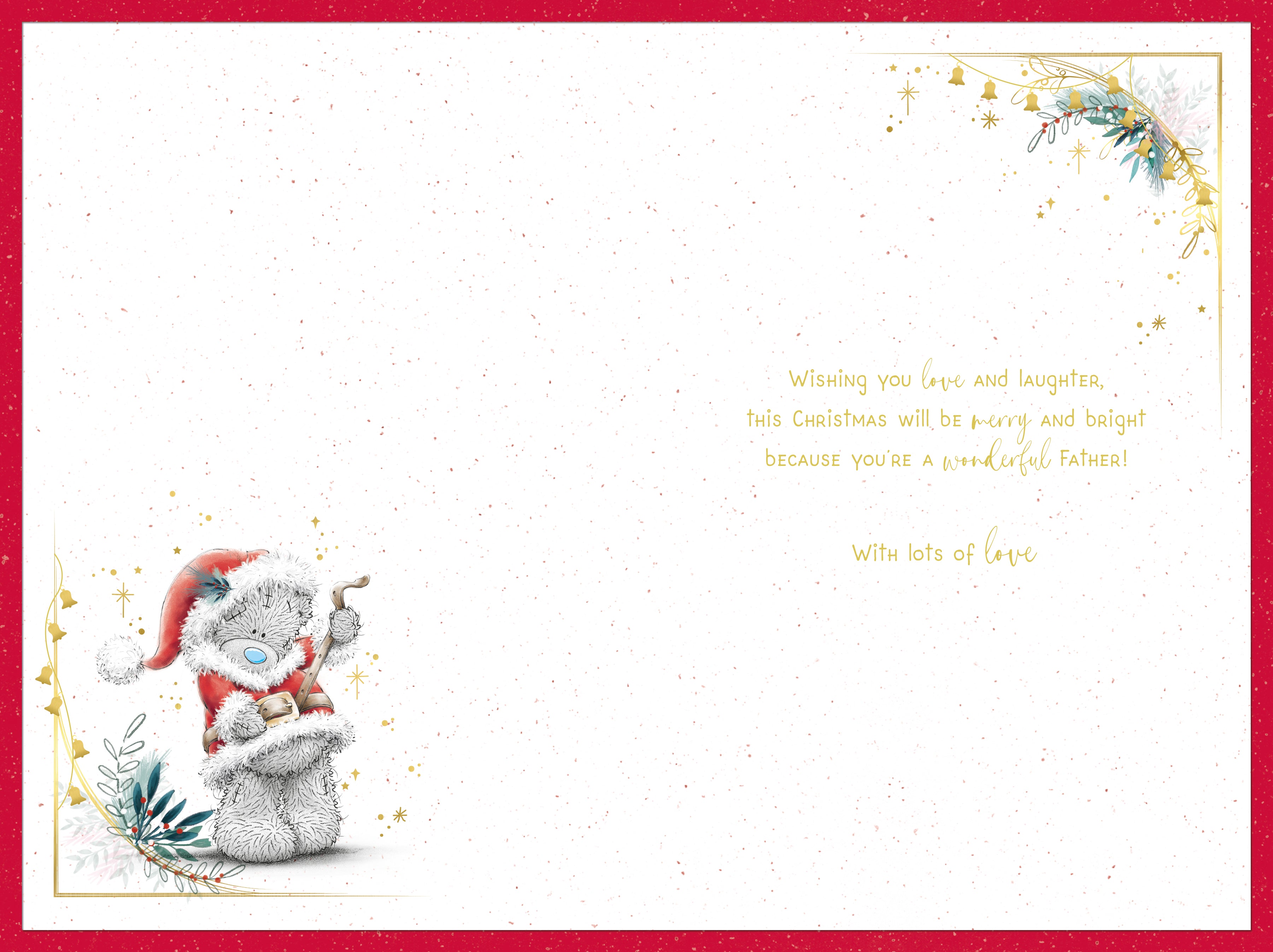 Dad Christmas Card - Bear Wearing Santa Outfit