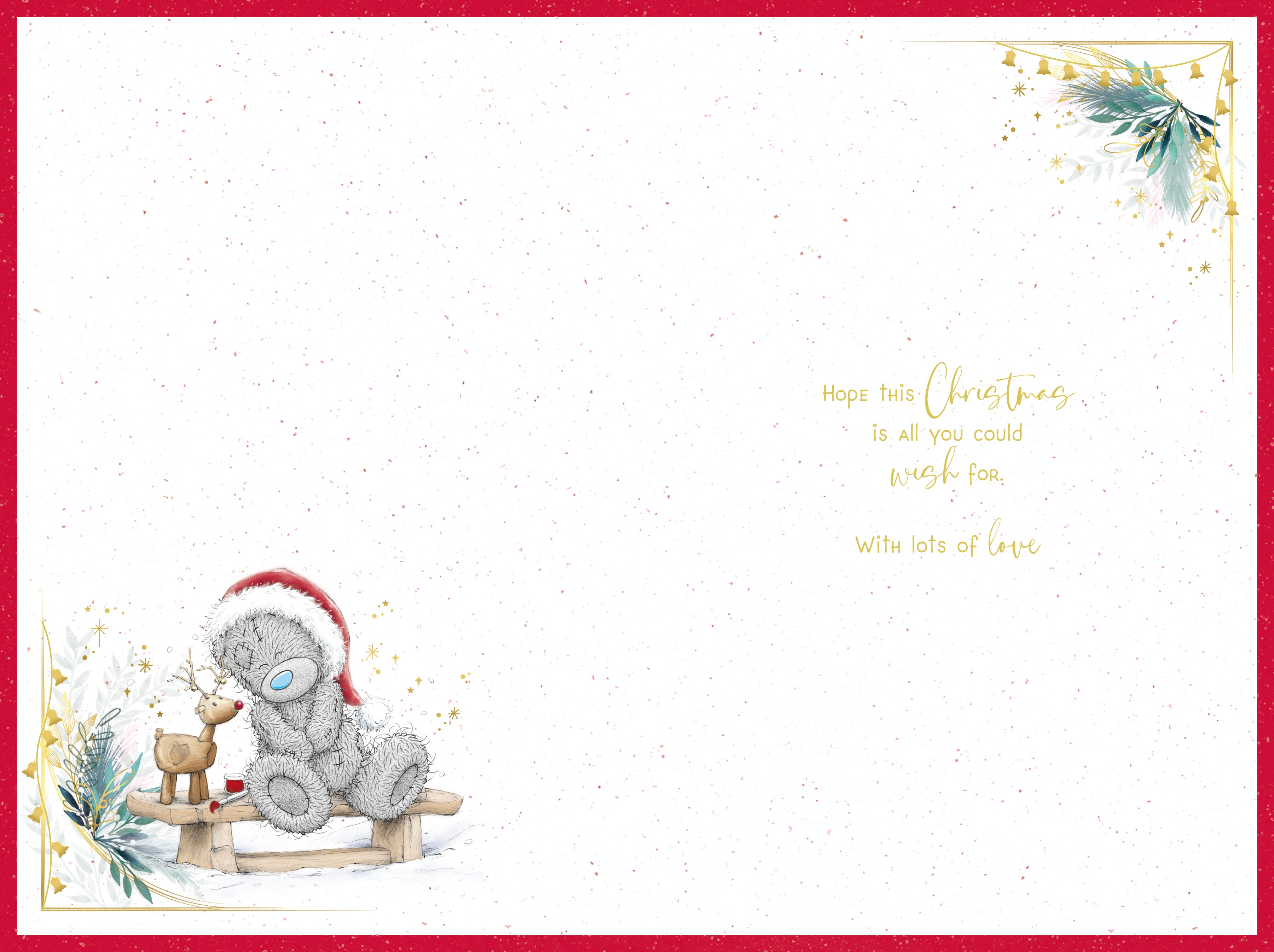 Brother Christmas Card -Bear Holding Mini Reindeer