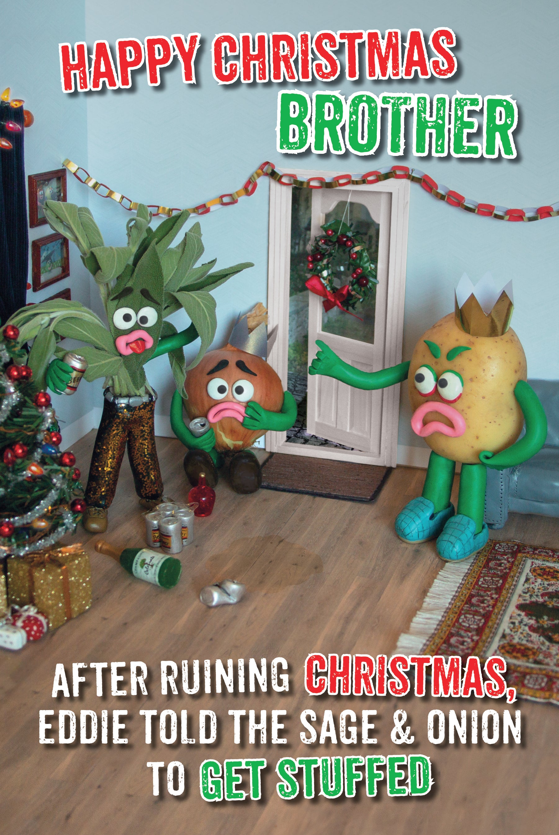 Brother Christmas Card - Get Stuffed