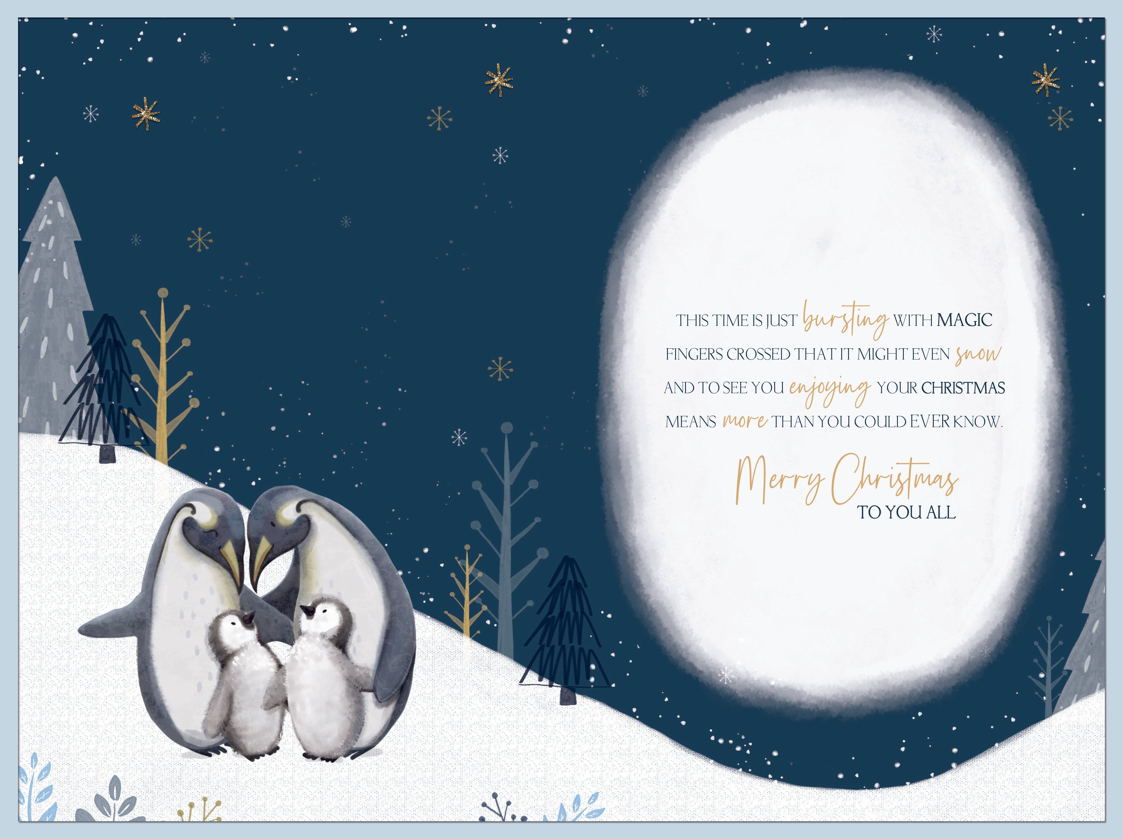 Sister & Family Christmas Card - Penguin Family