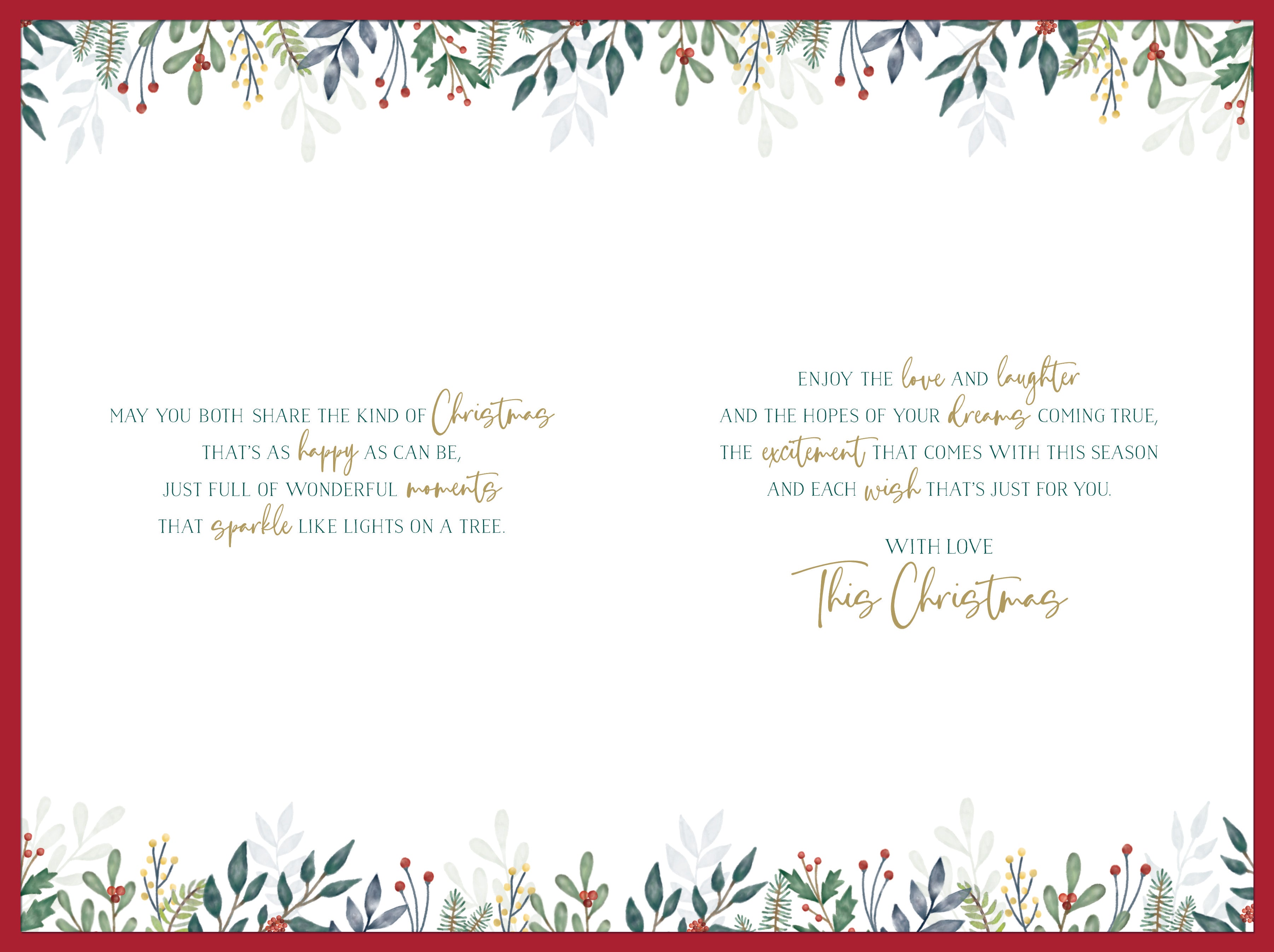 To Both Of You Christmas Card - Holly And Berries