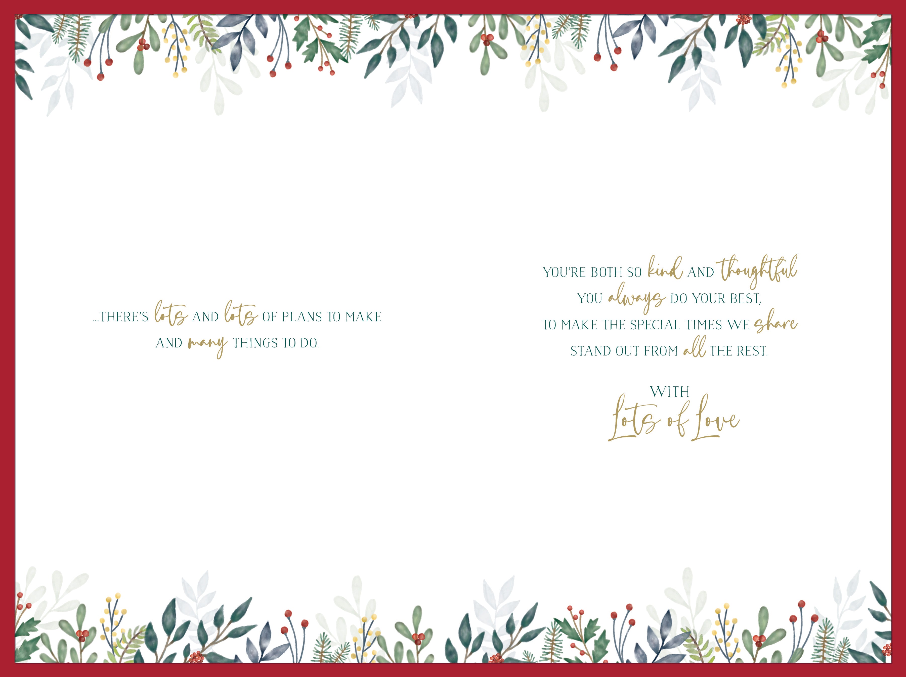 Daughter and Fiance Christmas Card - Holly And Berries