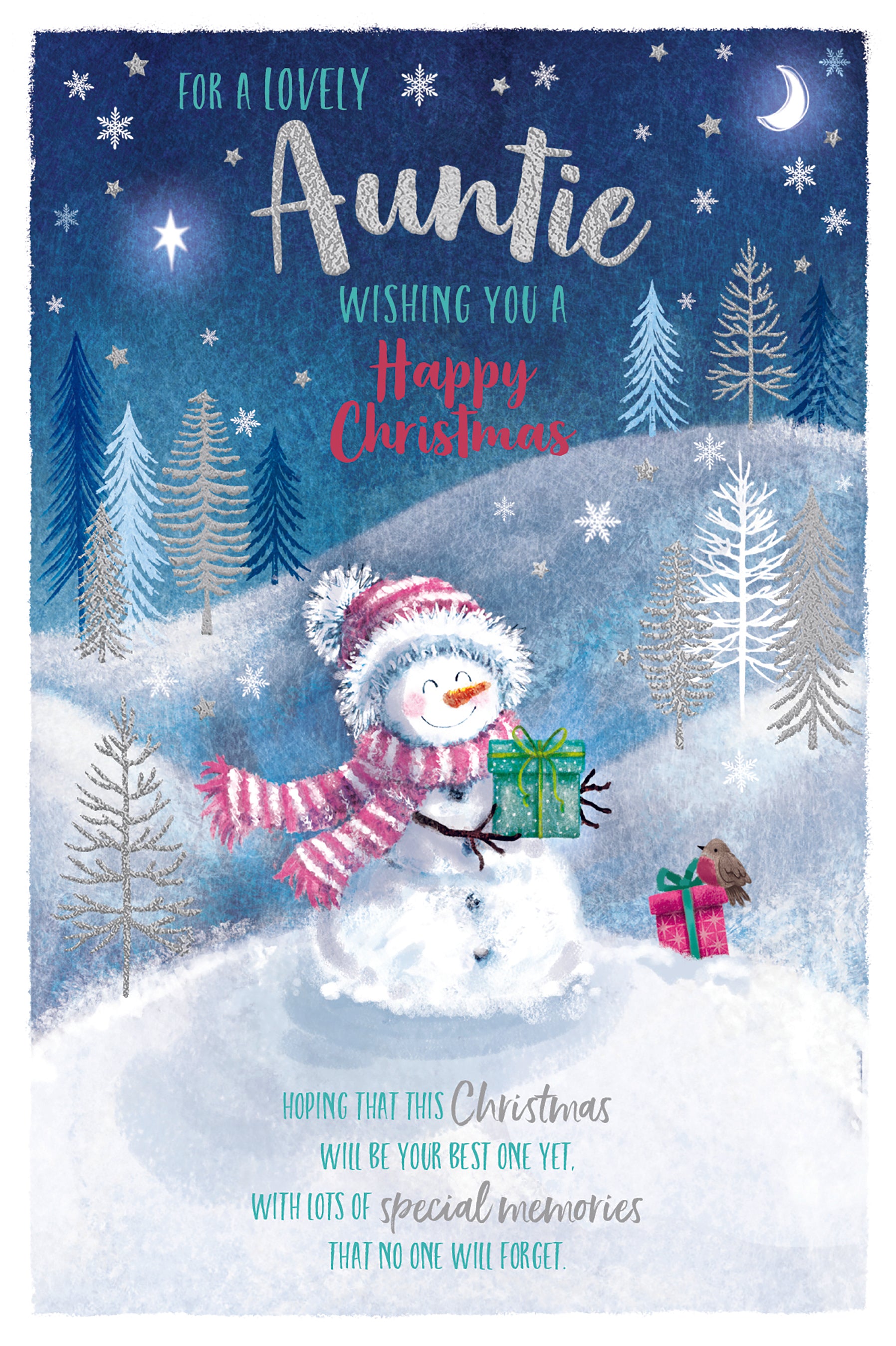 Aunite Christmas Card - Snowlad And Gift