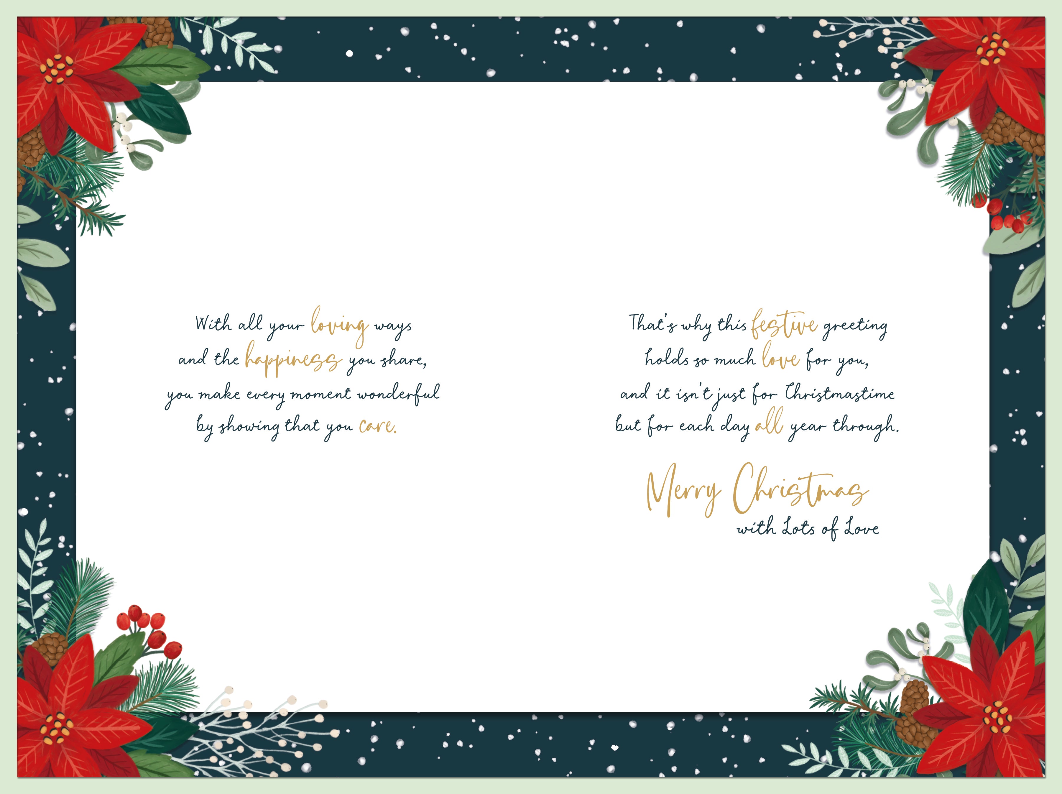 Mum Christmas Card - Poinsettia Design