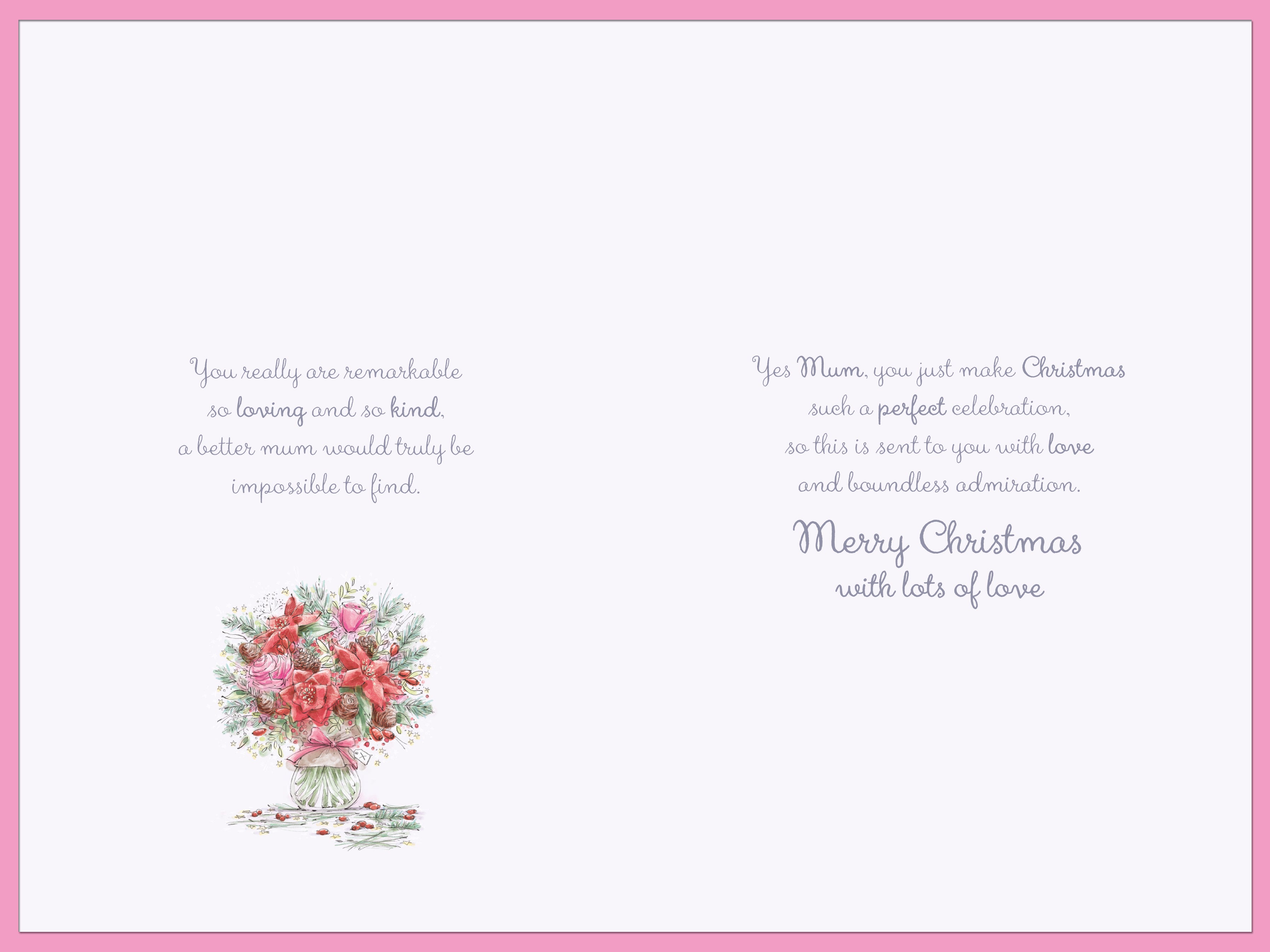 Mum Christmas Card - Christmas Flowers