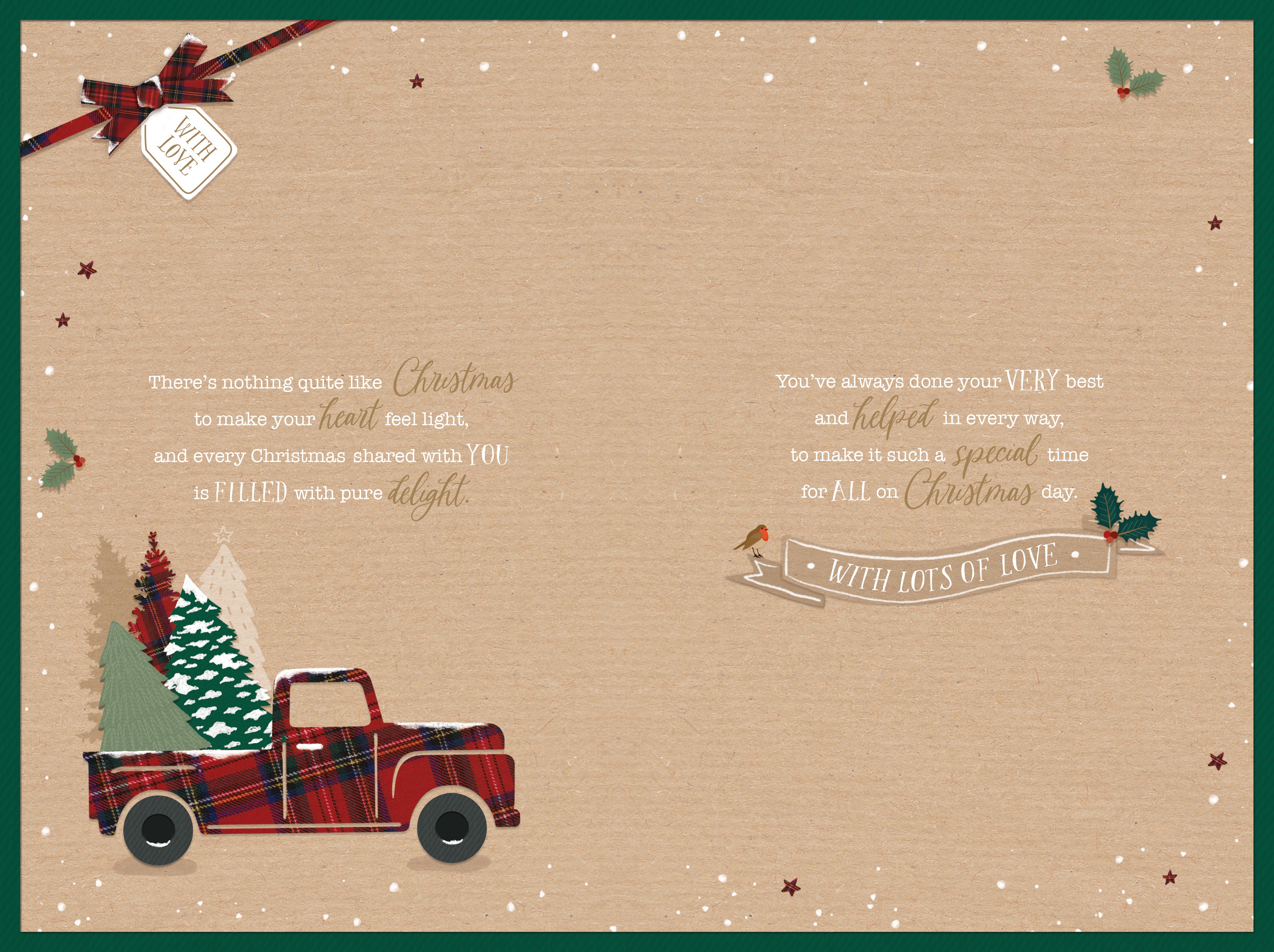 Dad Christmas Card - Red Truck And Xmas Tree