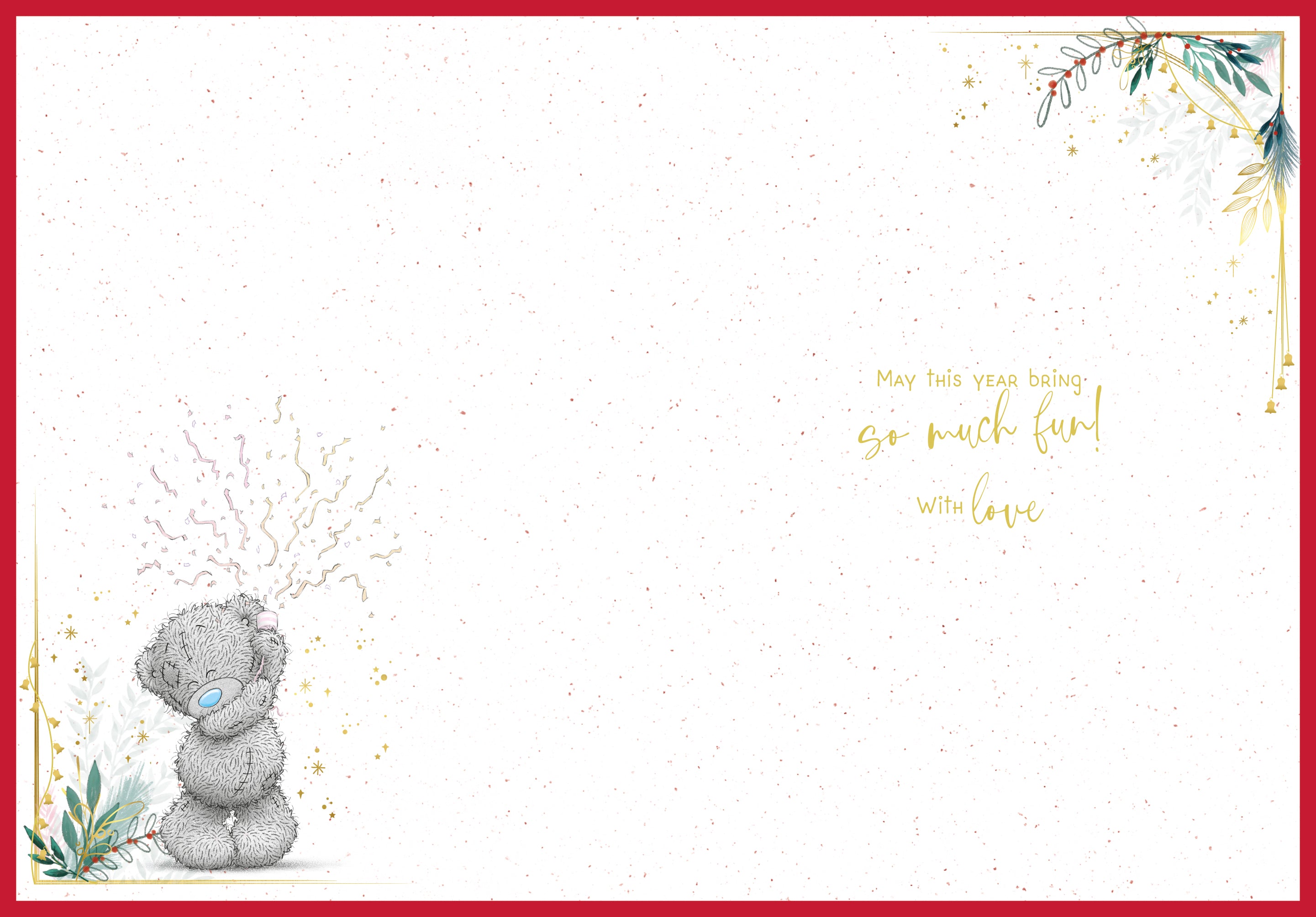 New Year Card - Bear Pouring Champagne