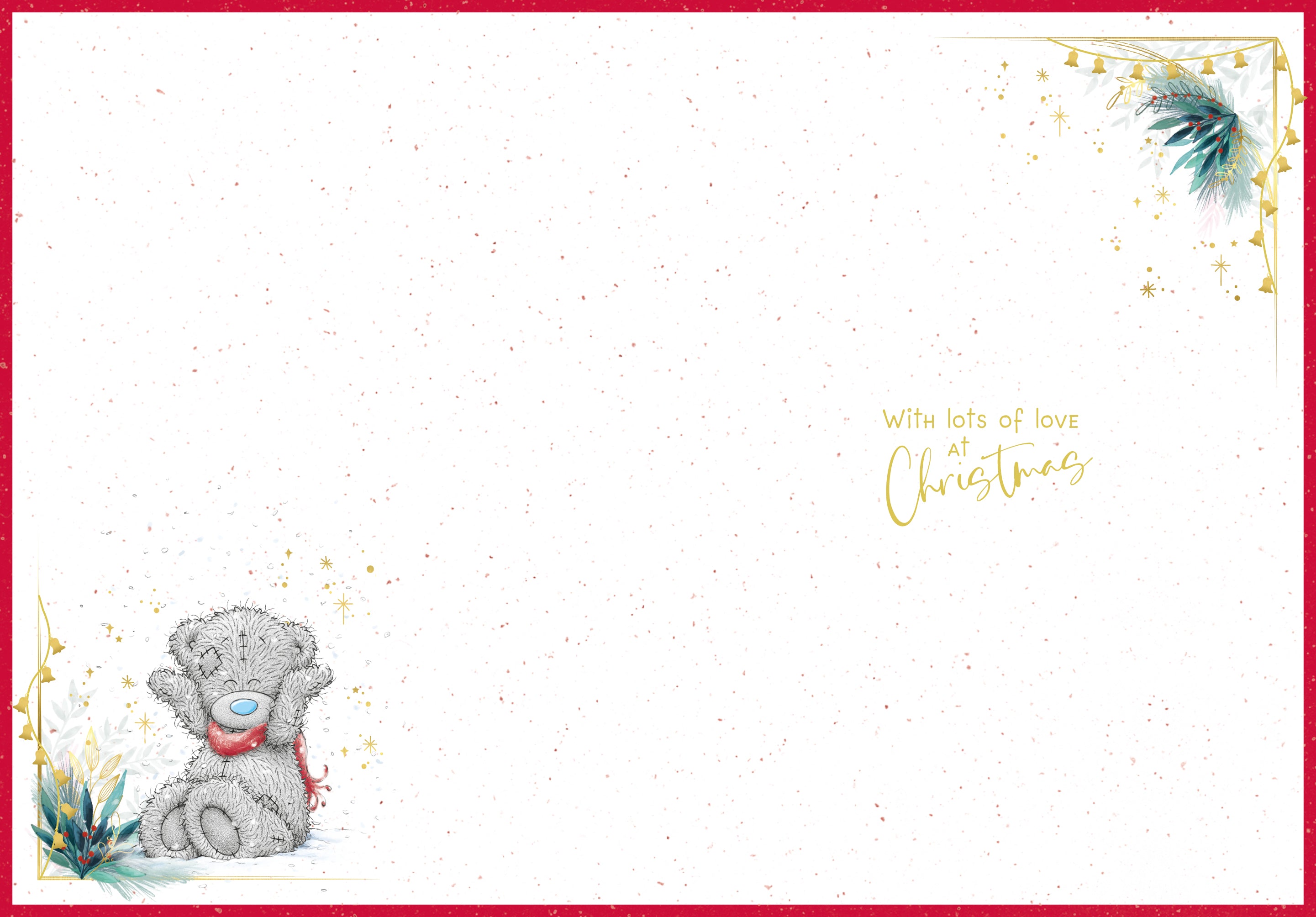 Godson Christmas Card - Bear Sitting Next To Snow Reindeer