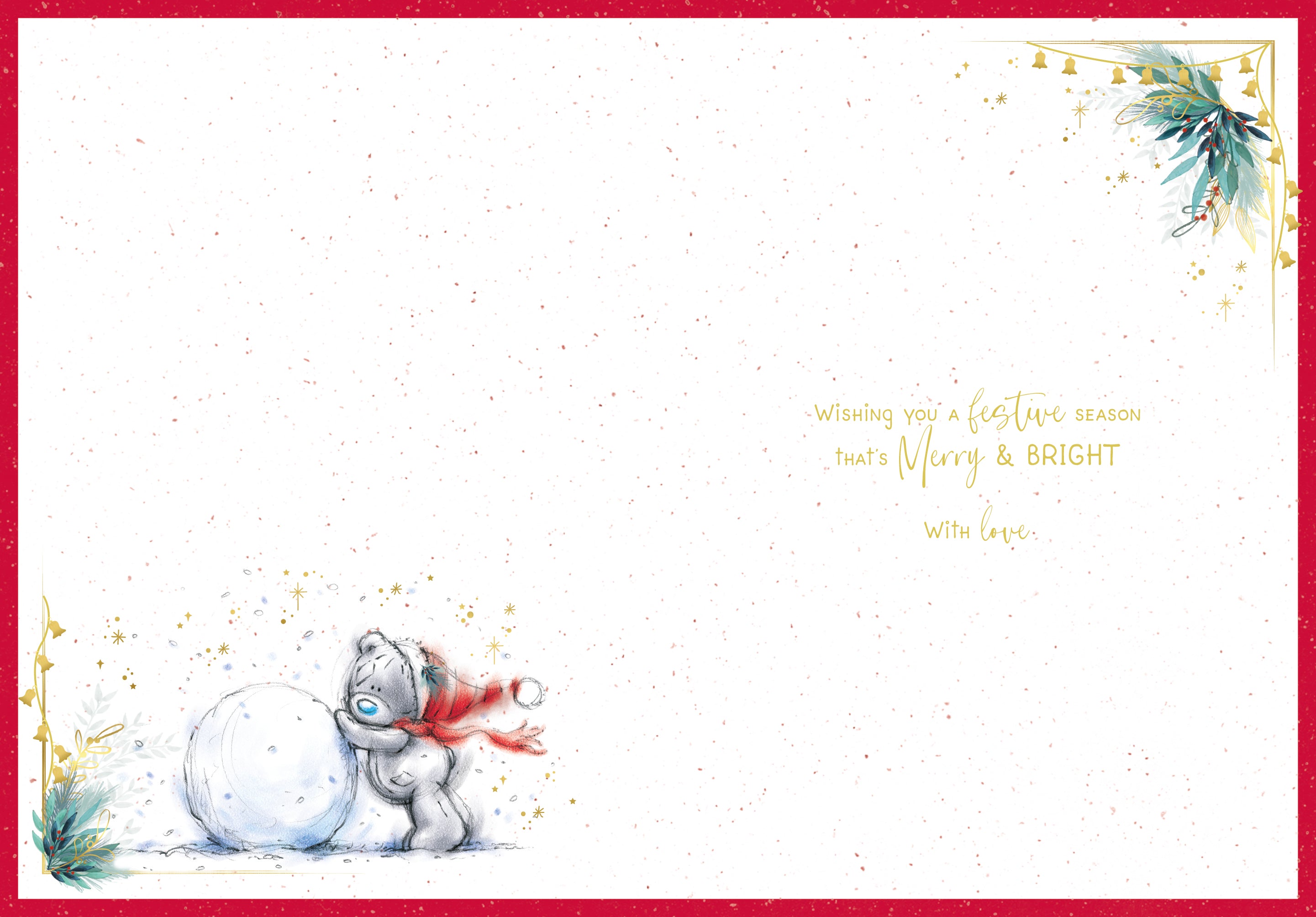 Brother Christmas Card - Bear Making Snowman