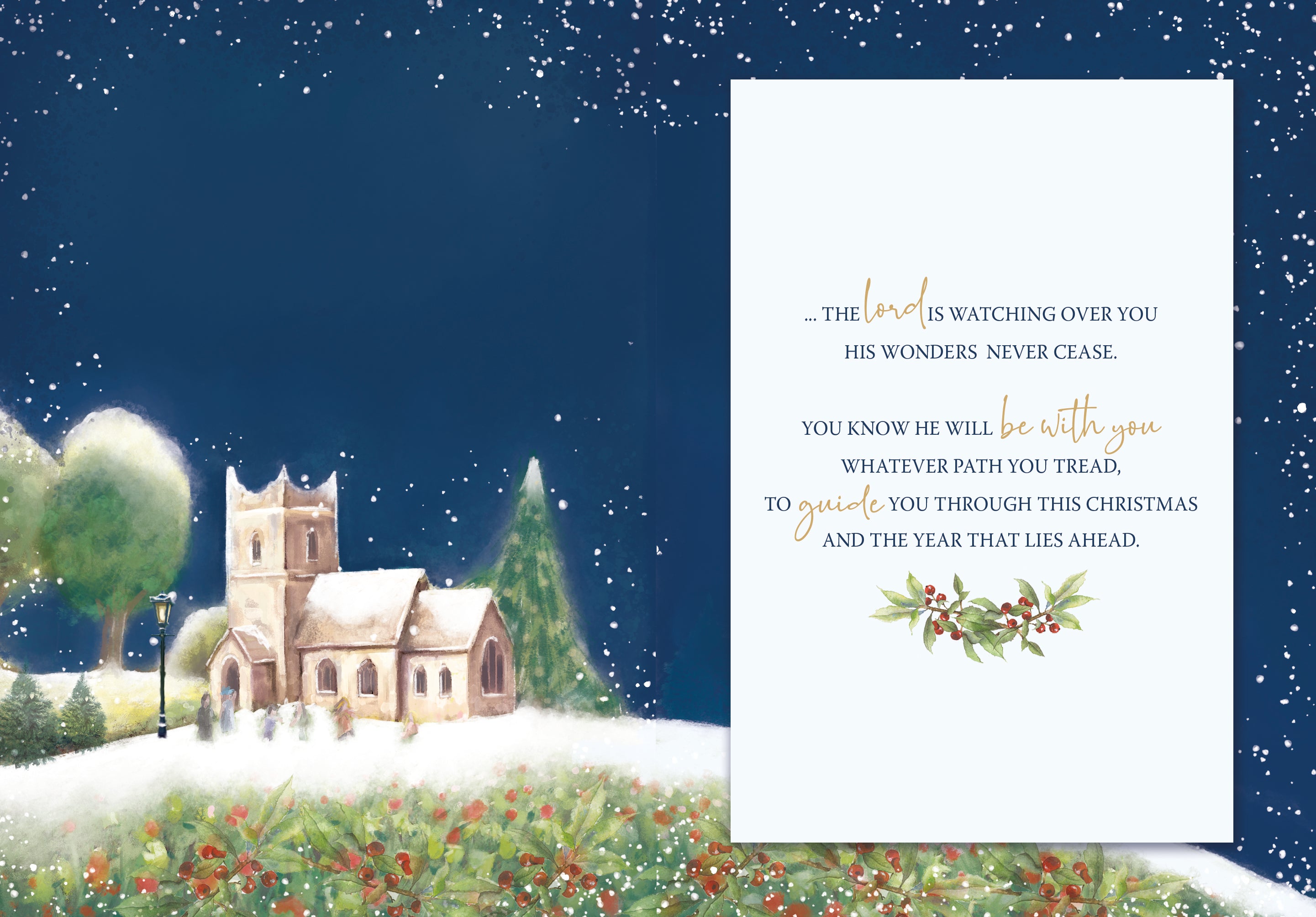 Christmas Message Card - Religious Church Scene