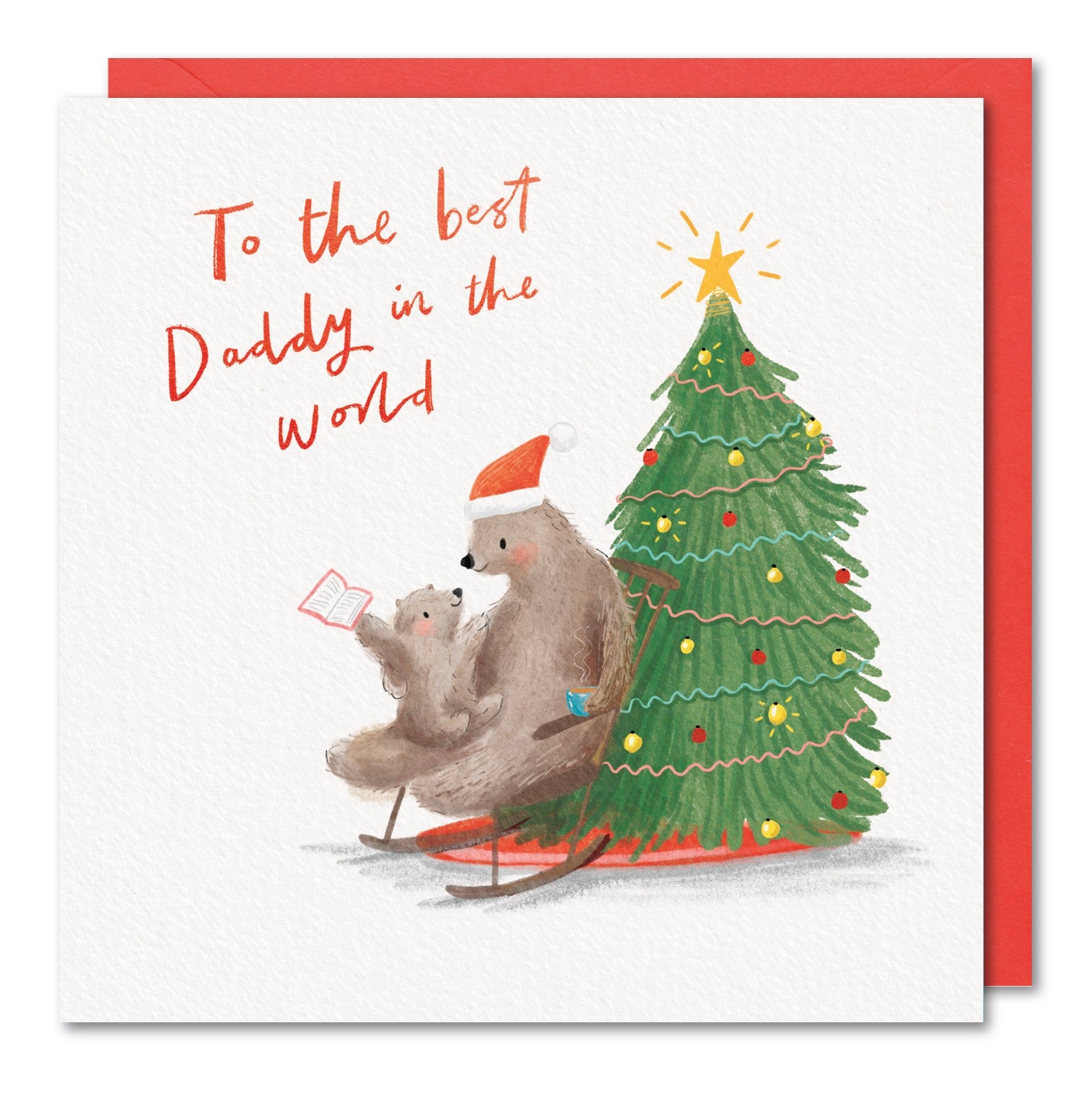 Daddy Christmas Card - Christmas Tree and Rocking Chair