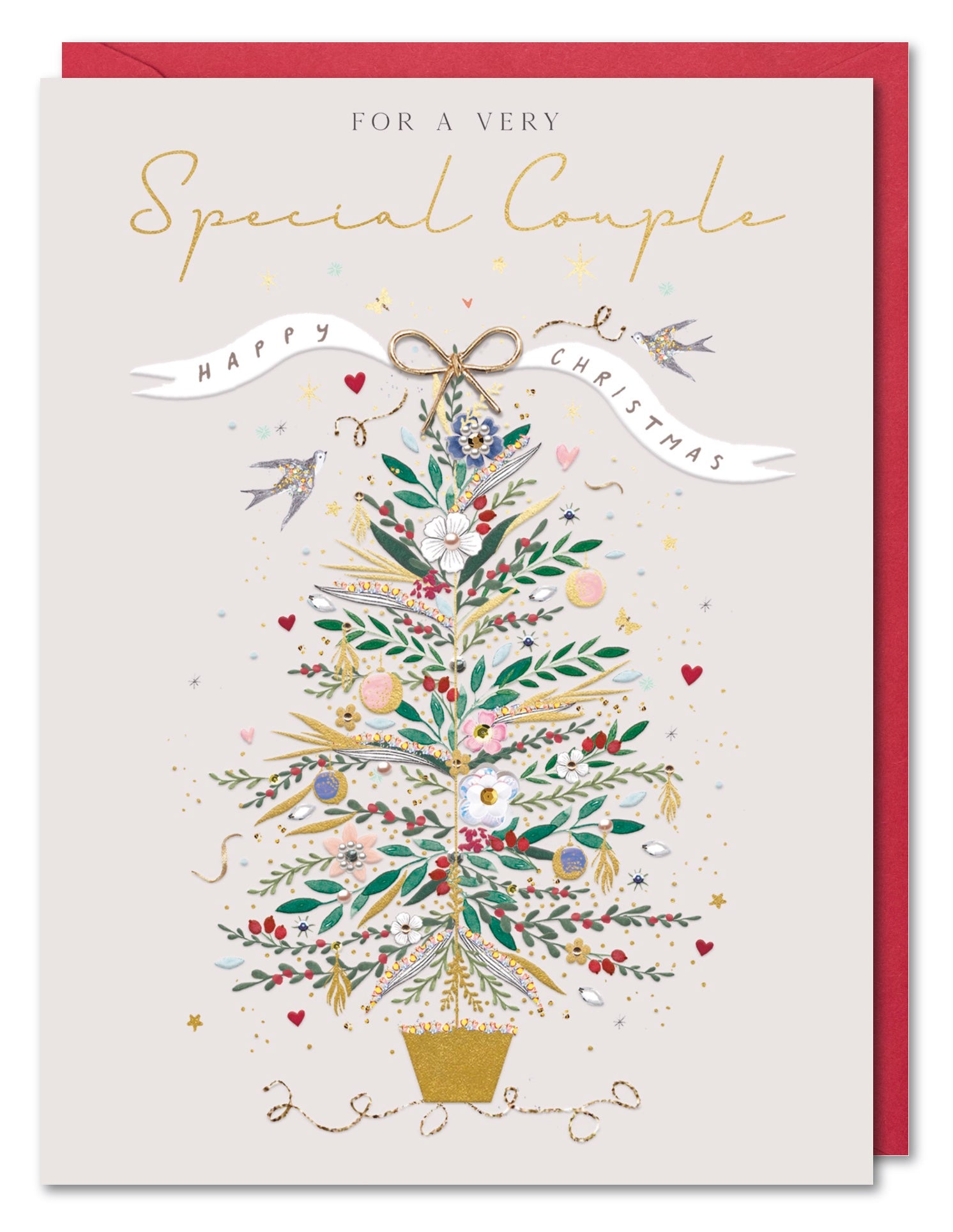 Special Couple Christmas Card - Glamorous Bouquet