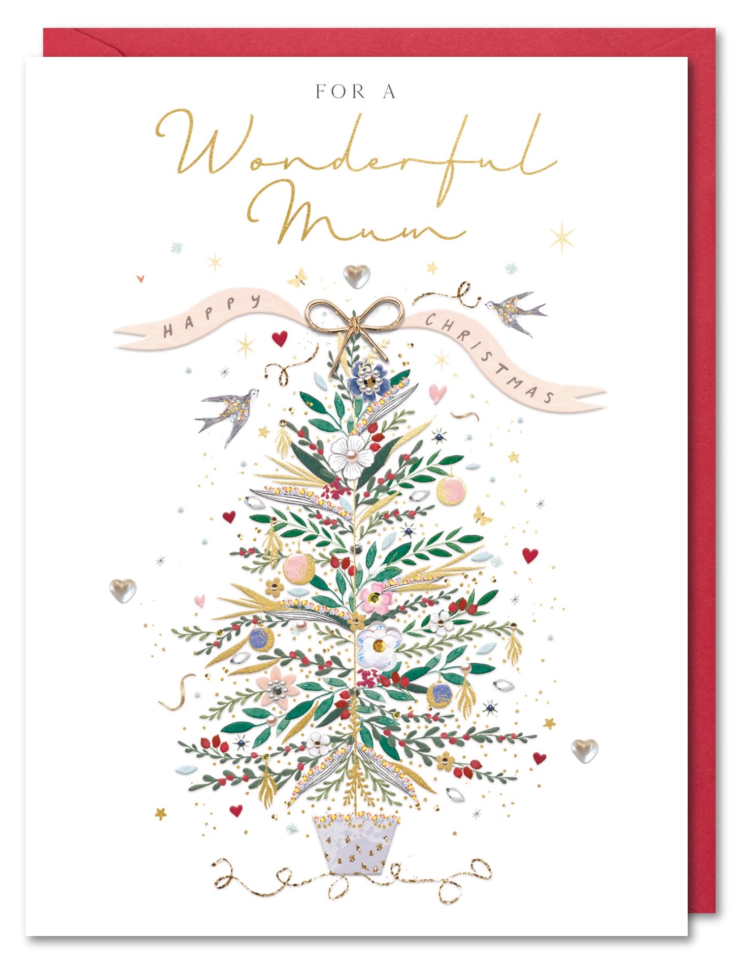 Mum Christmas Card - Glamorous Bouquet