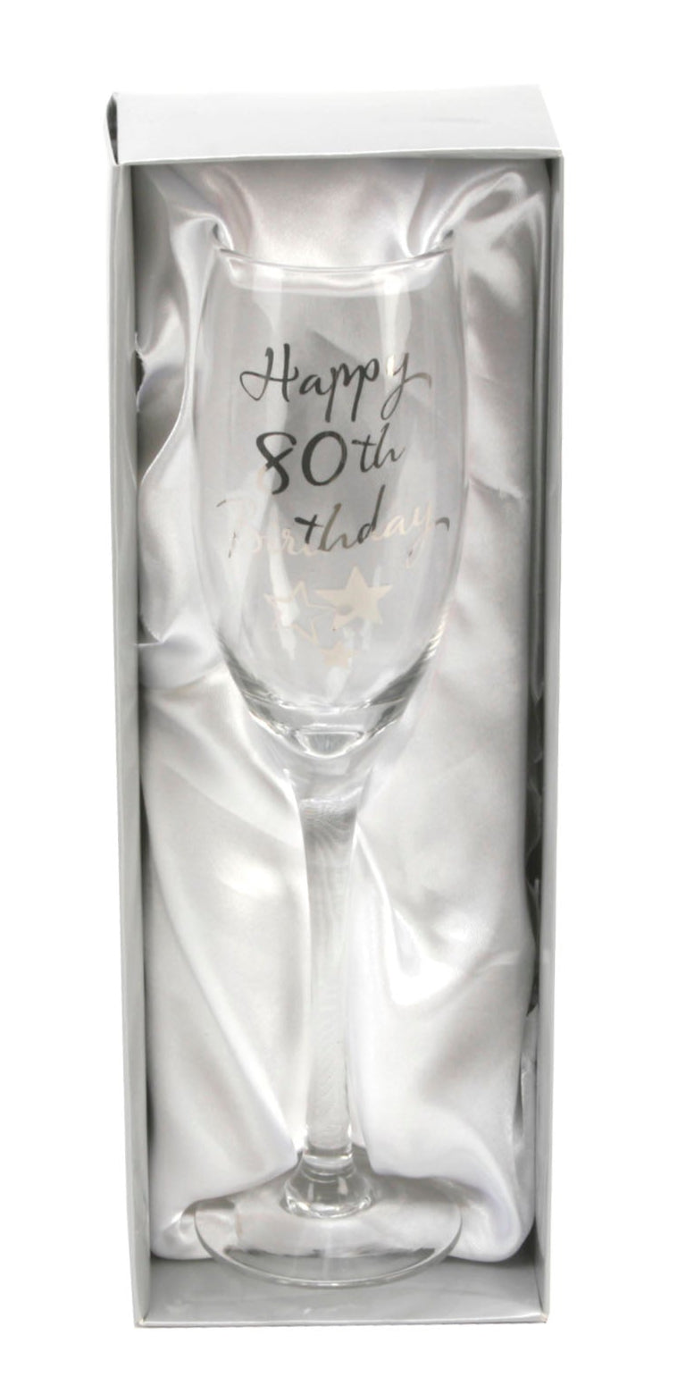 80th Birthday Gift Champagne Flute