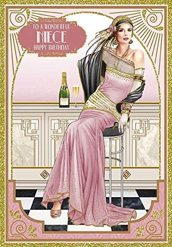 Niece Birthday Card - Elegant Art Deco