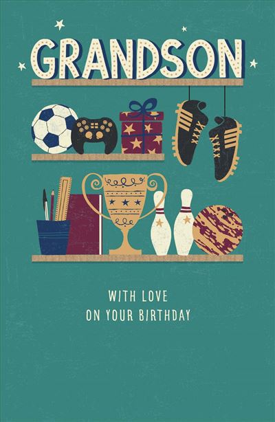 Grandson Birthday Card - Sporting Grandson