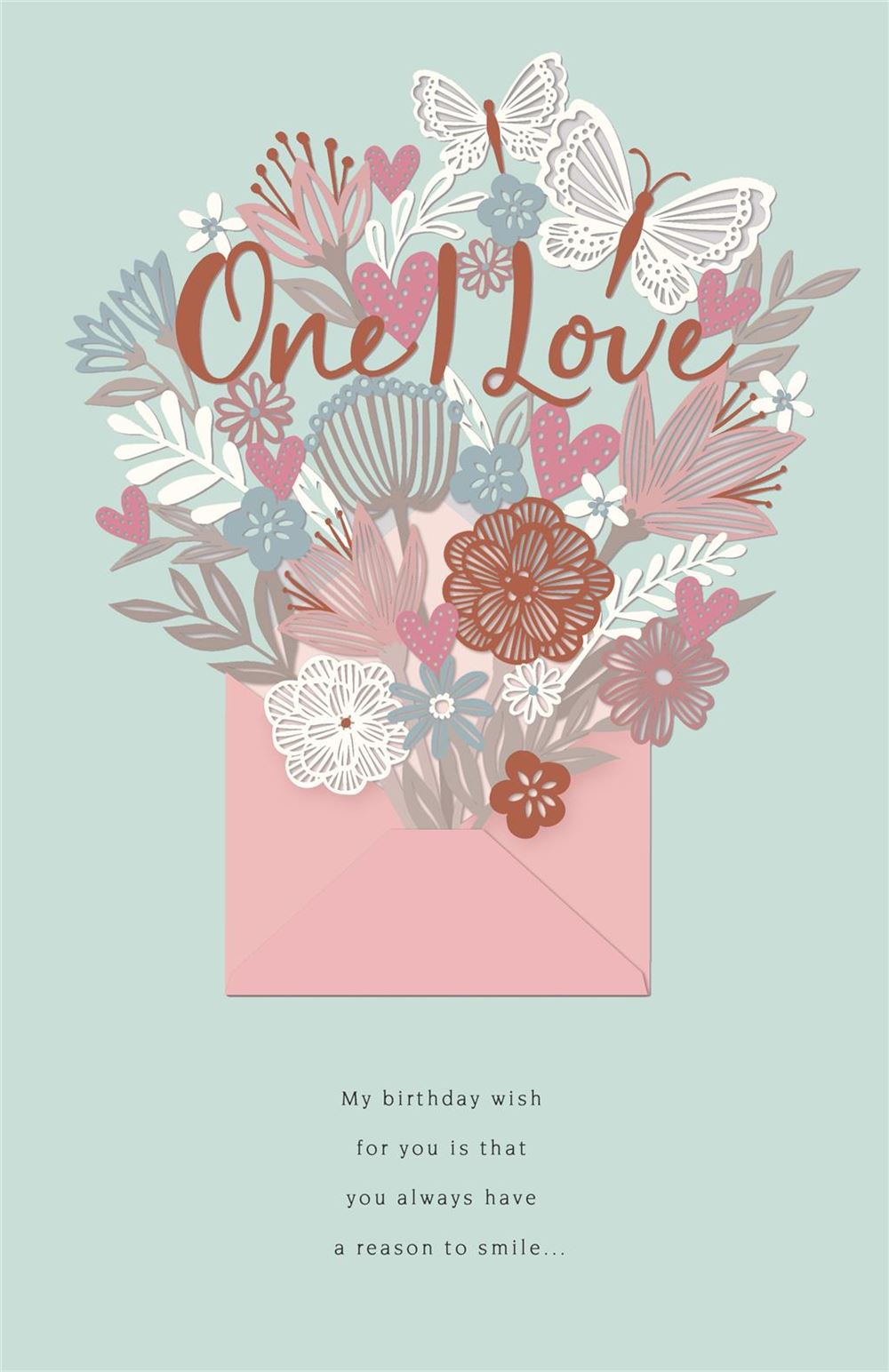 One I Love Birthday Card - A Burst Of Flowers