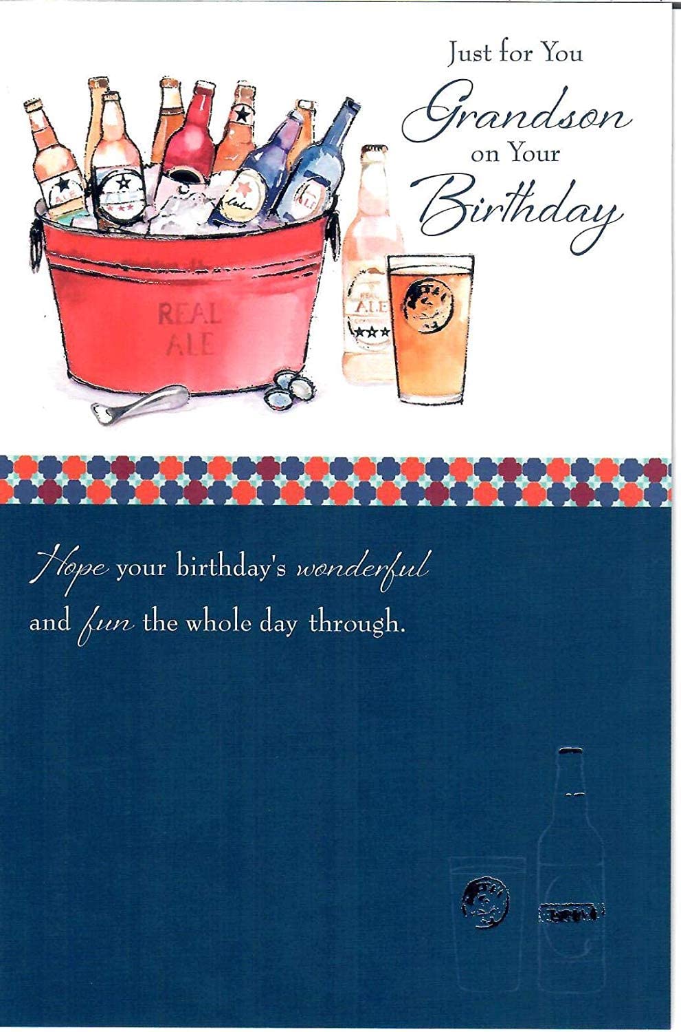 Grandson Birthday Card - A Choice Of Cool Beers