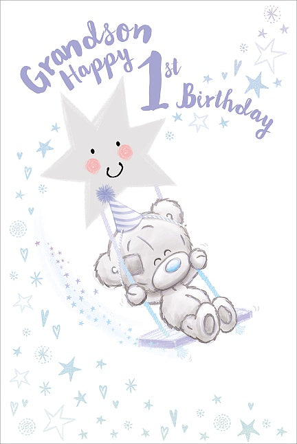 Grandson 1st Birthday Card - The Swinging Star - Me To You