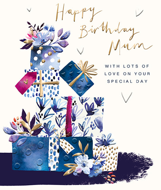 Mum Birthday Card - Mountain of Gifts