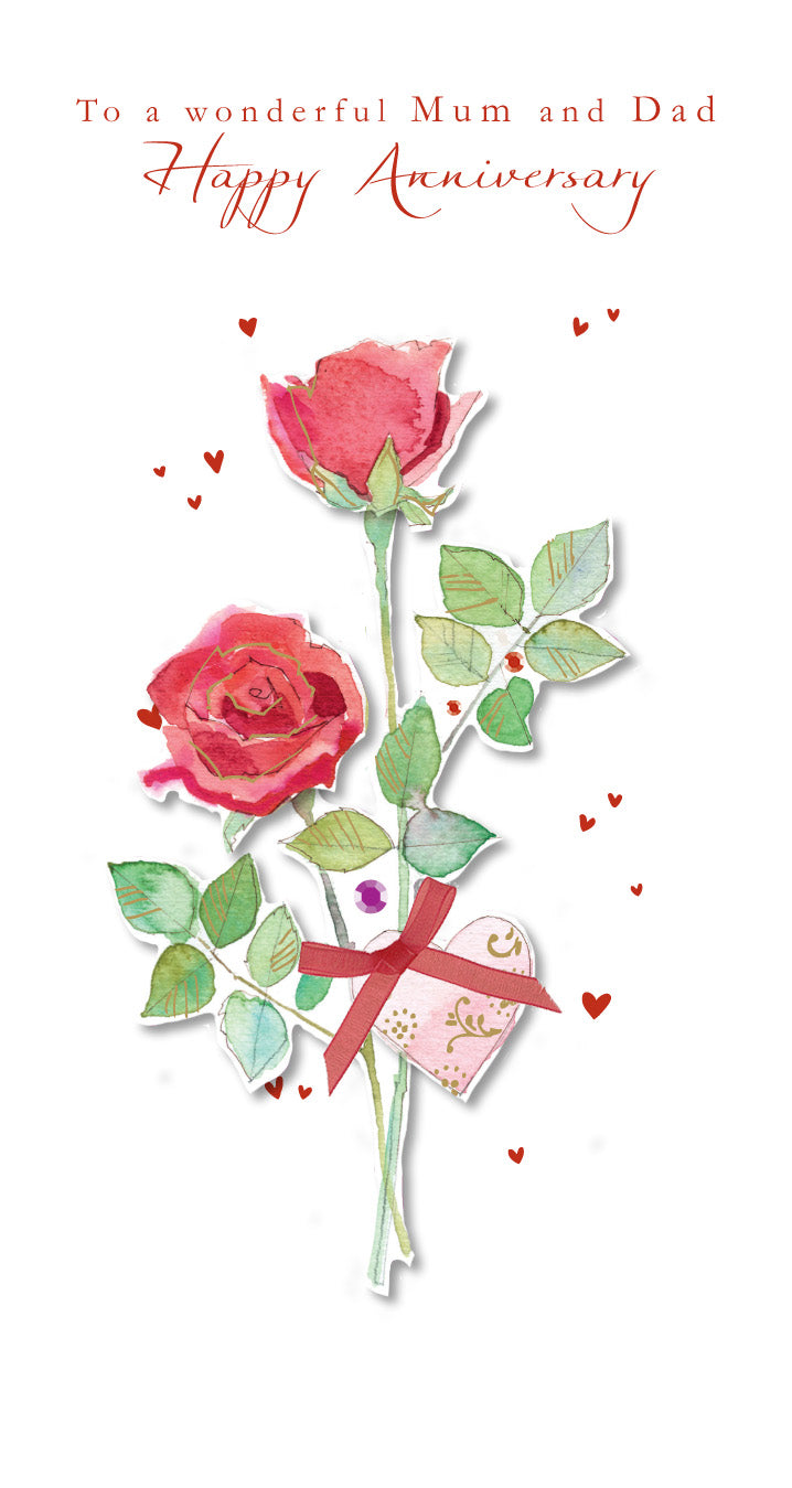 Mum & Dad's Anniversary Card - Roses Of Love