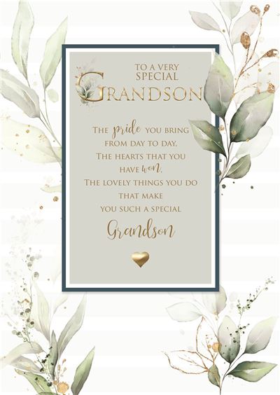 Grandson Birthday Card - Contemporary Opulance