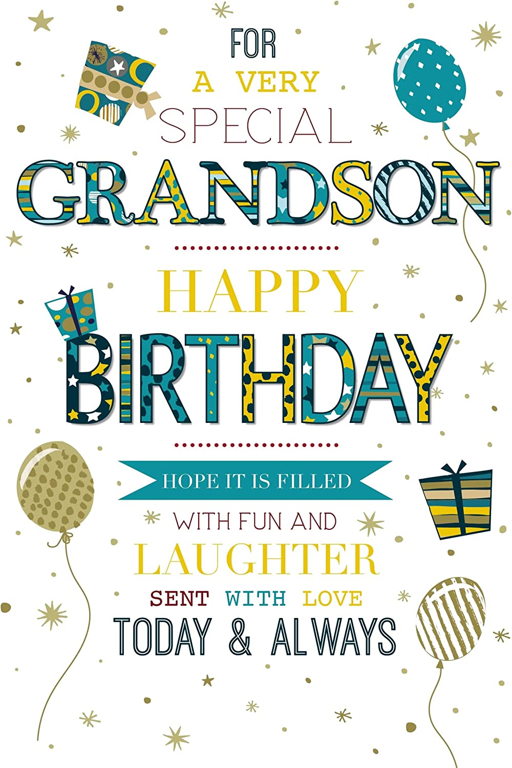 Grandson Birthday Card - Special Grandson Word Art