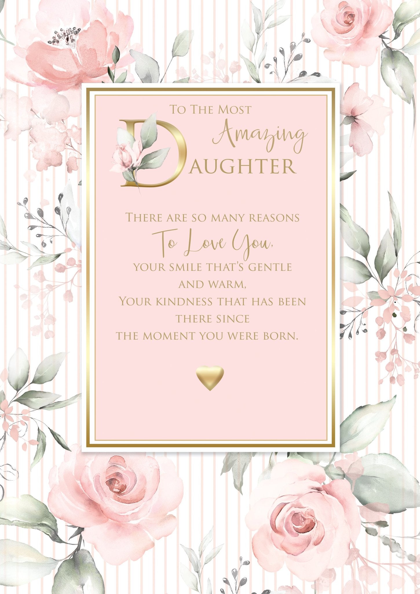 Daughter Birthday Card - Uplifting With Golden Opulence