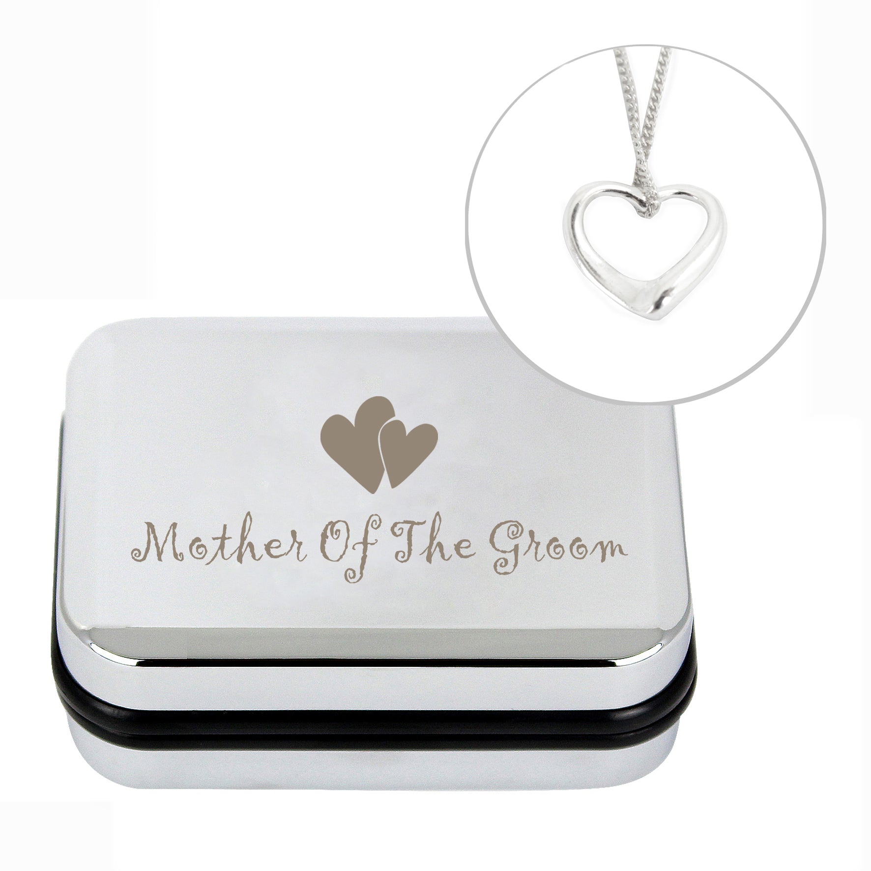 Mother Of Groom Heart Necklace Box