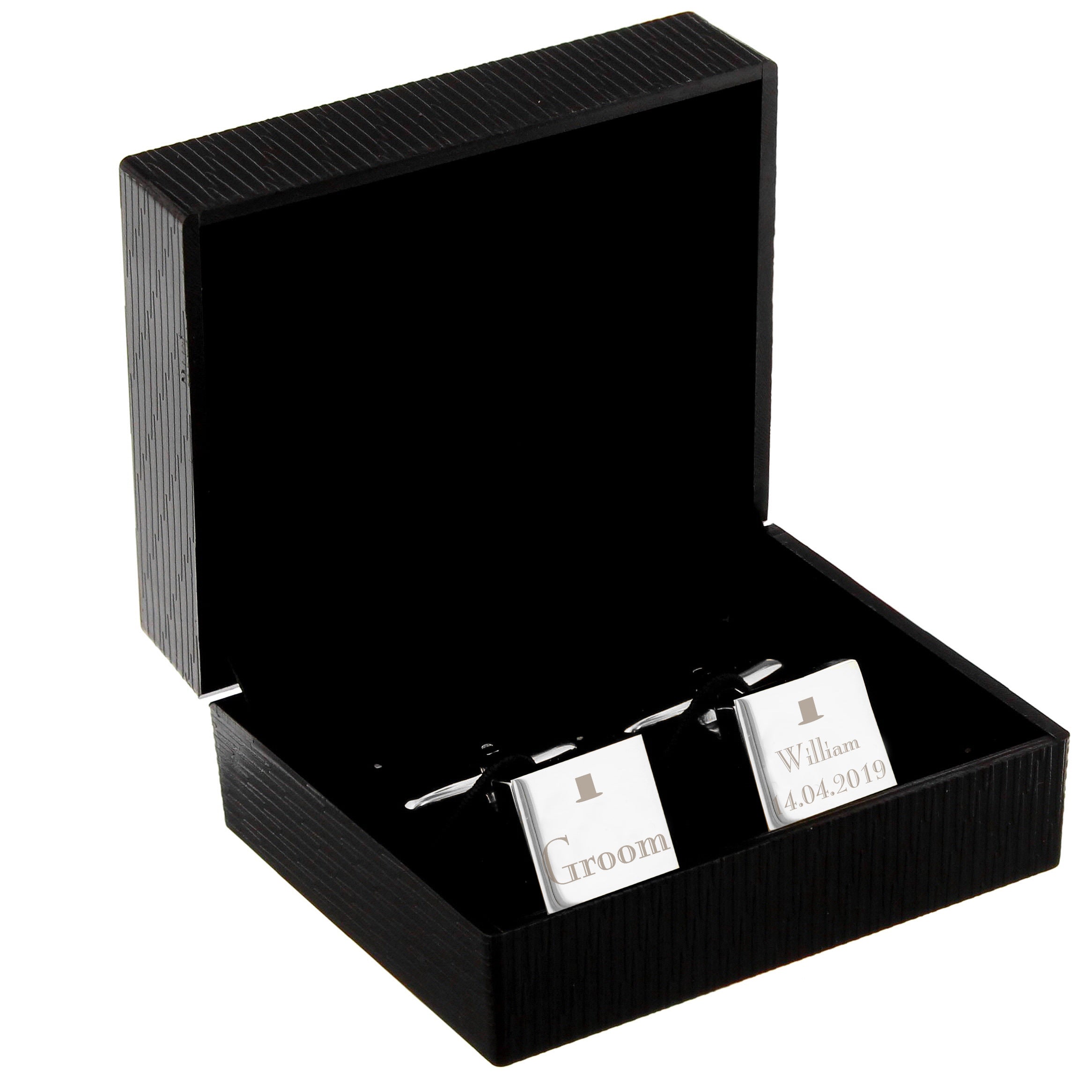 Personalised Decorative Wedding Groom Square Cufflinks