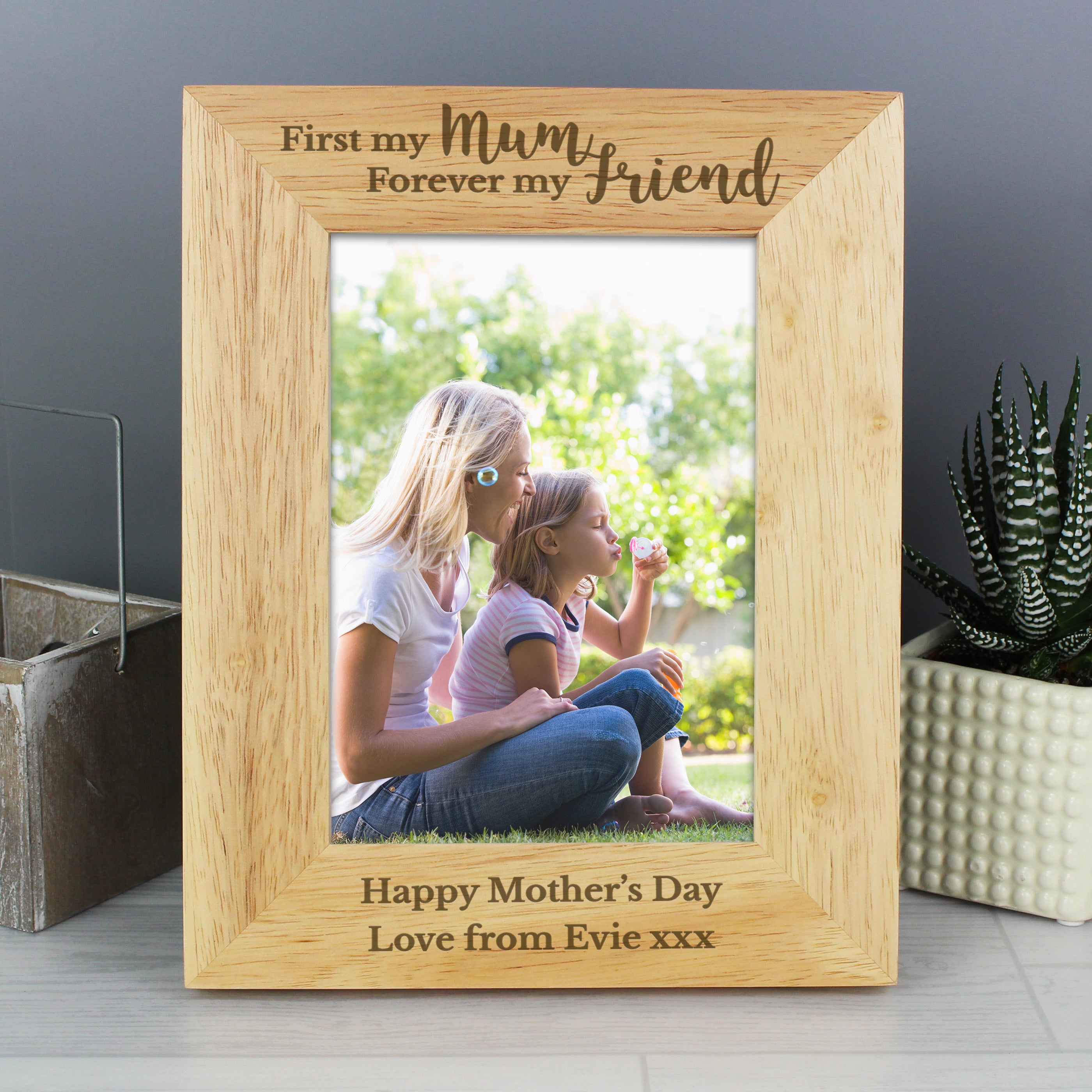 Personalised First My Mum Forever My Friend 5x7 Wooden Photo Frame