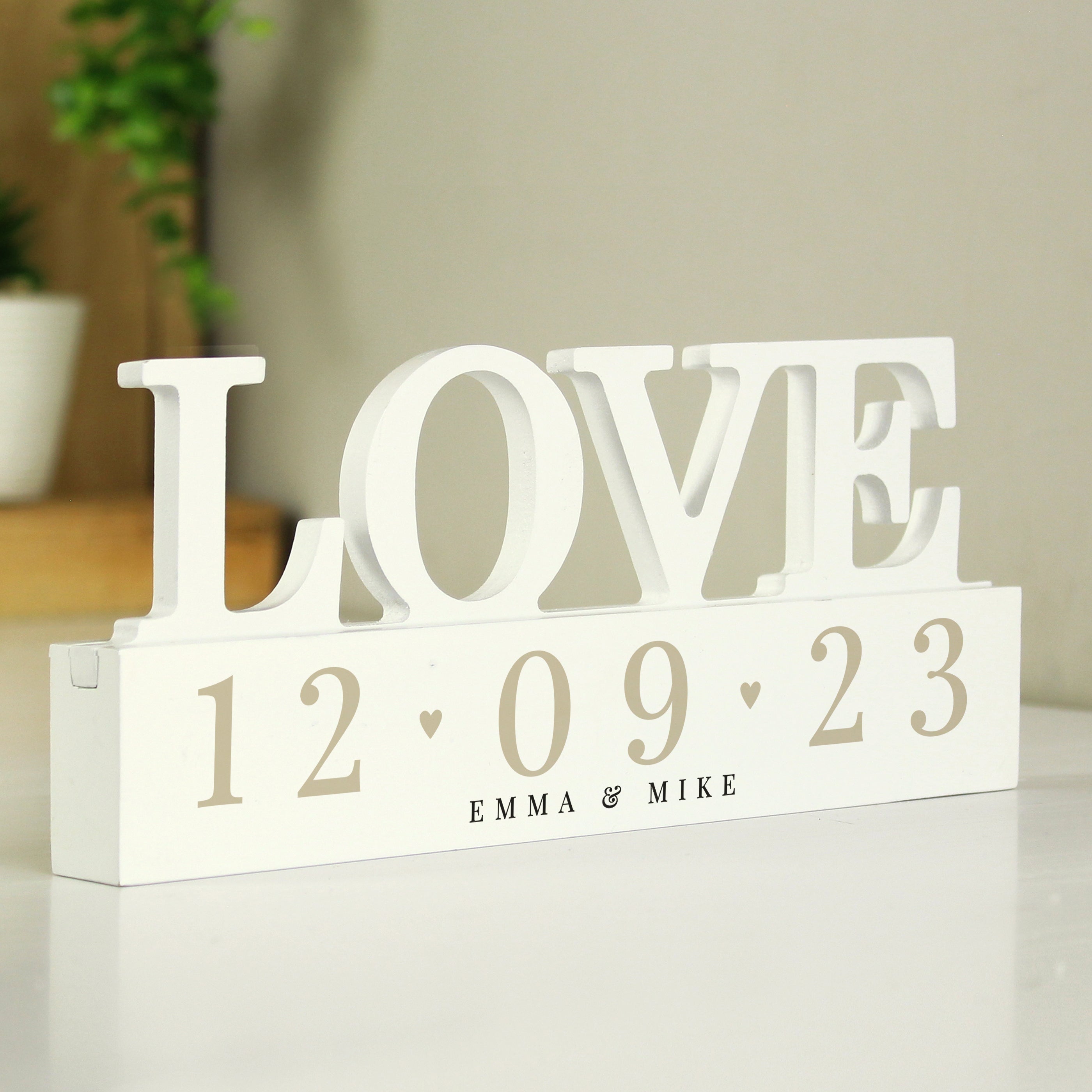 Personalised Big Date Wooden Love Ornament