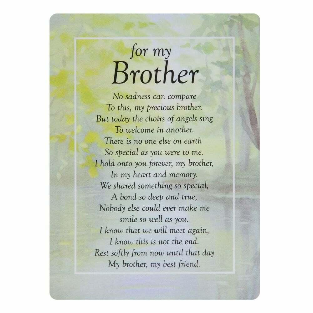 Brother Graveside Card - Memorial Card Inspirational Words