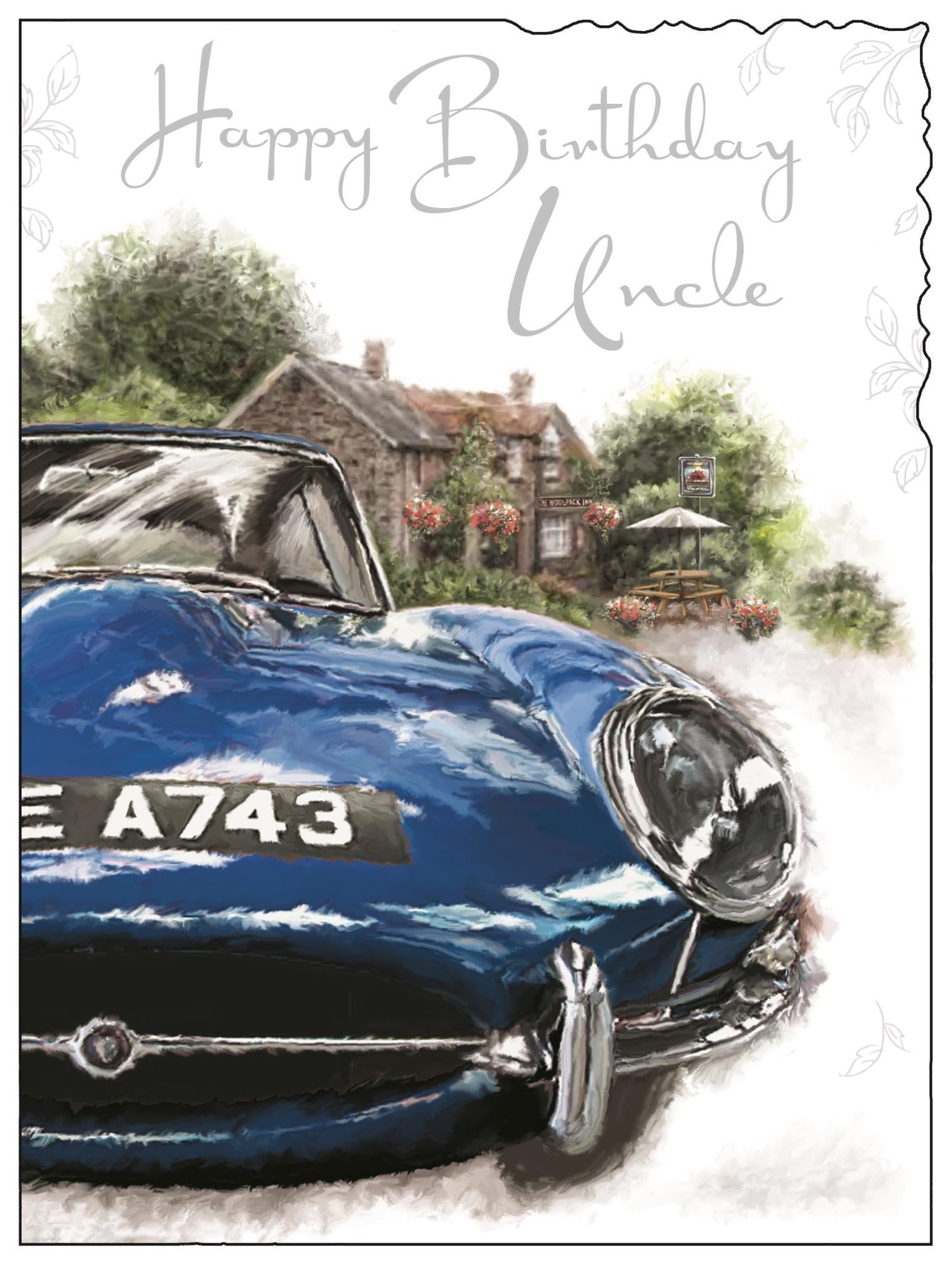 Uncle Birthday Card - A Classic Jaguar E-Type